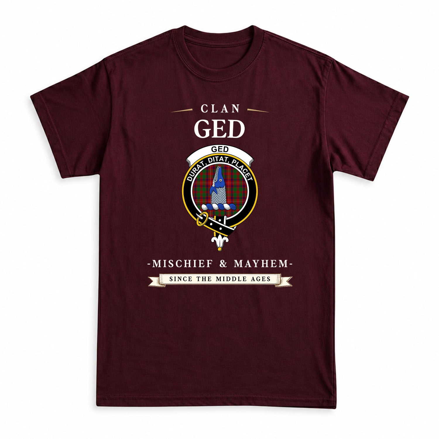 Ged Tartan Crest Mischief and Mayhem T-shirt