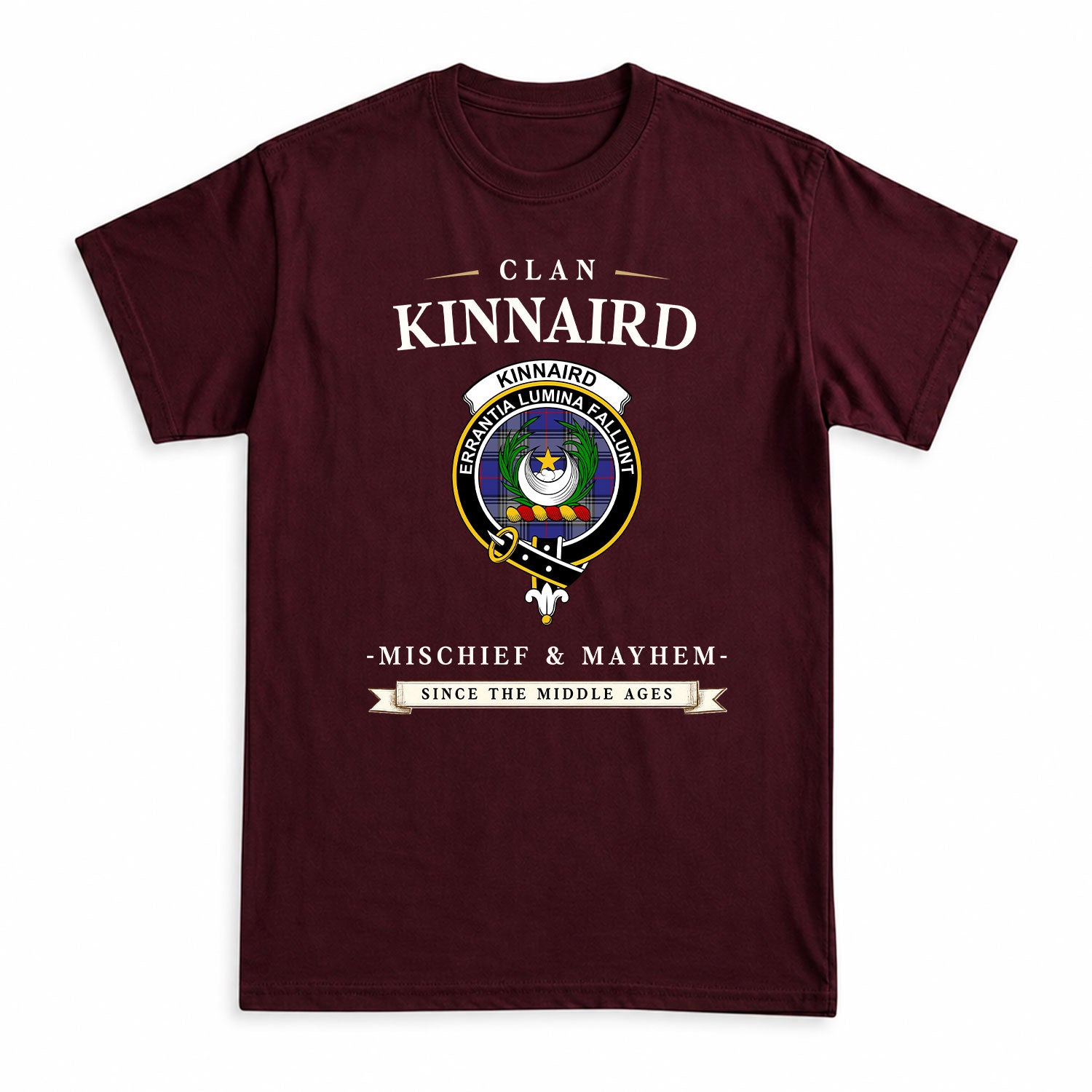 Kinnaird Tartan Crest Mischief and Mayhem T-shirt