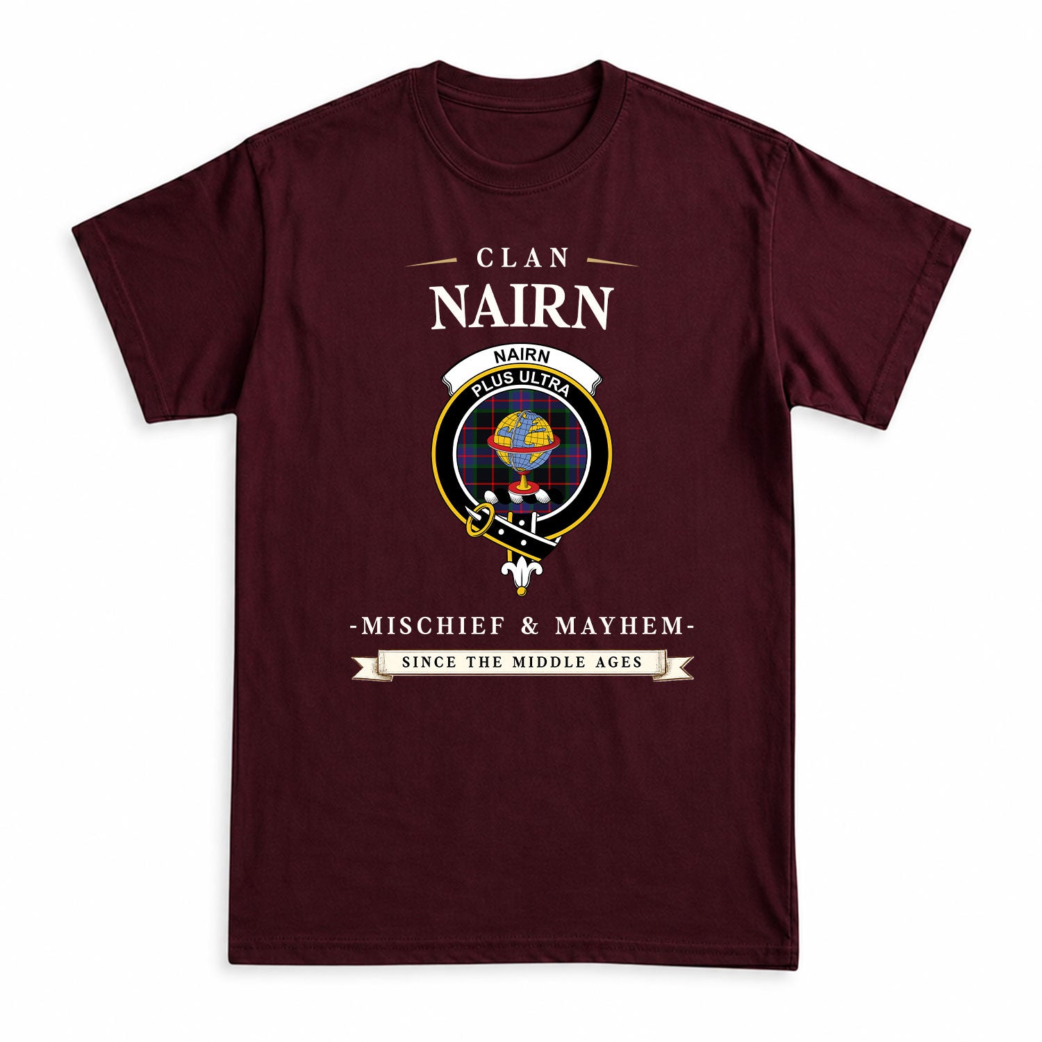 Nairn Tartan Crest Mischief and Mayhem T-shirt