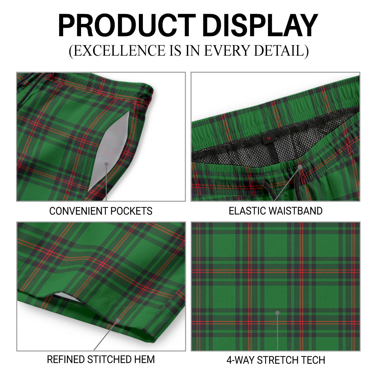 Anstruther Tartan Crest Men's Beach Shorts