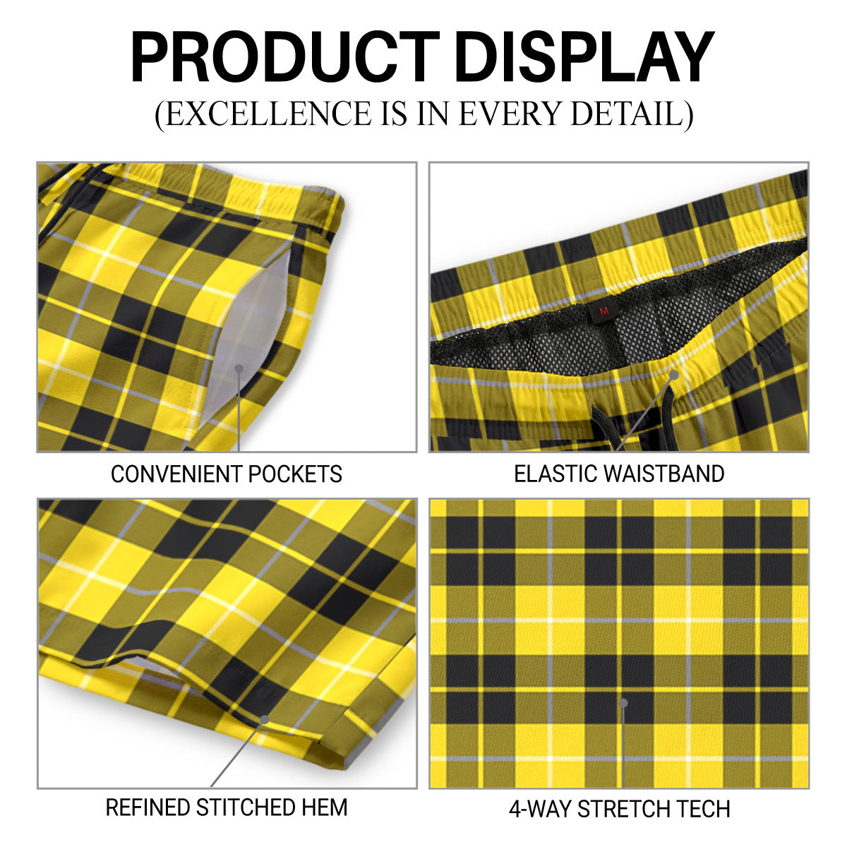 Barclay Dress Modern Tartan Crest Men's Beach Shorts
