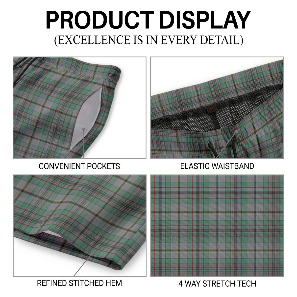 Craig Tartan Crest Men's Beach Shorts