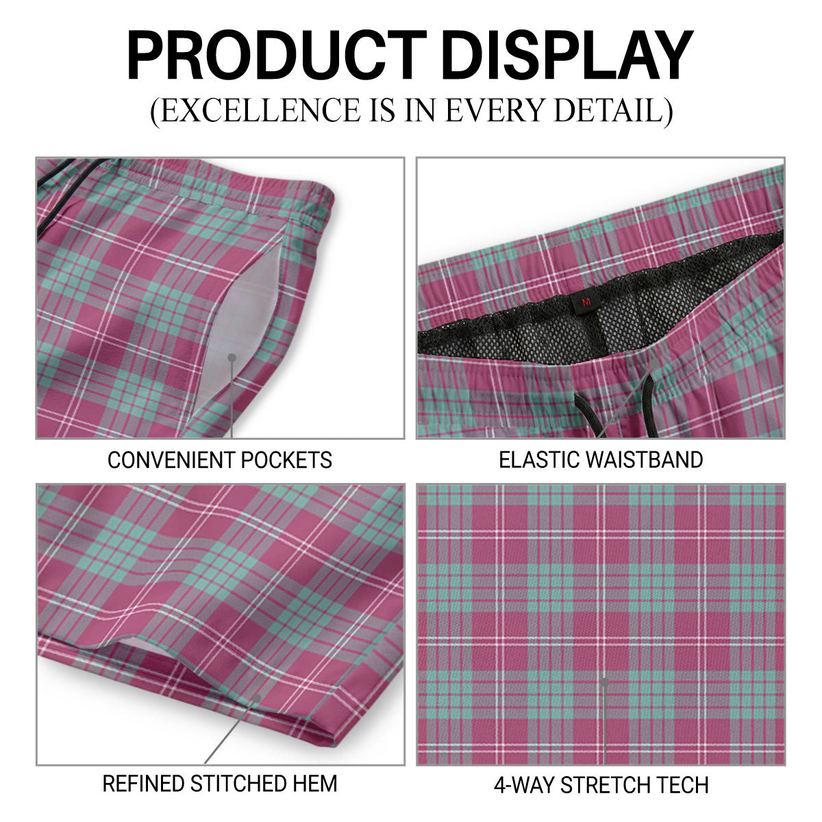 Crawford Ancient Tartan Crest Men's Beach Shorts