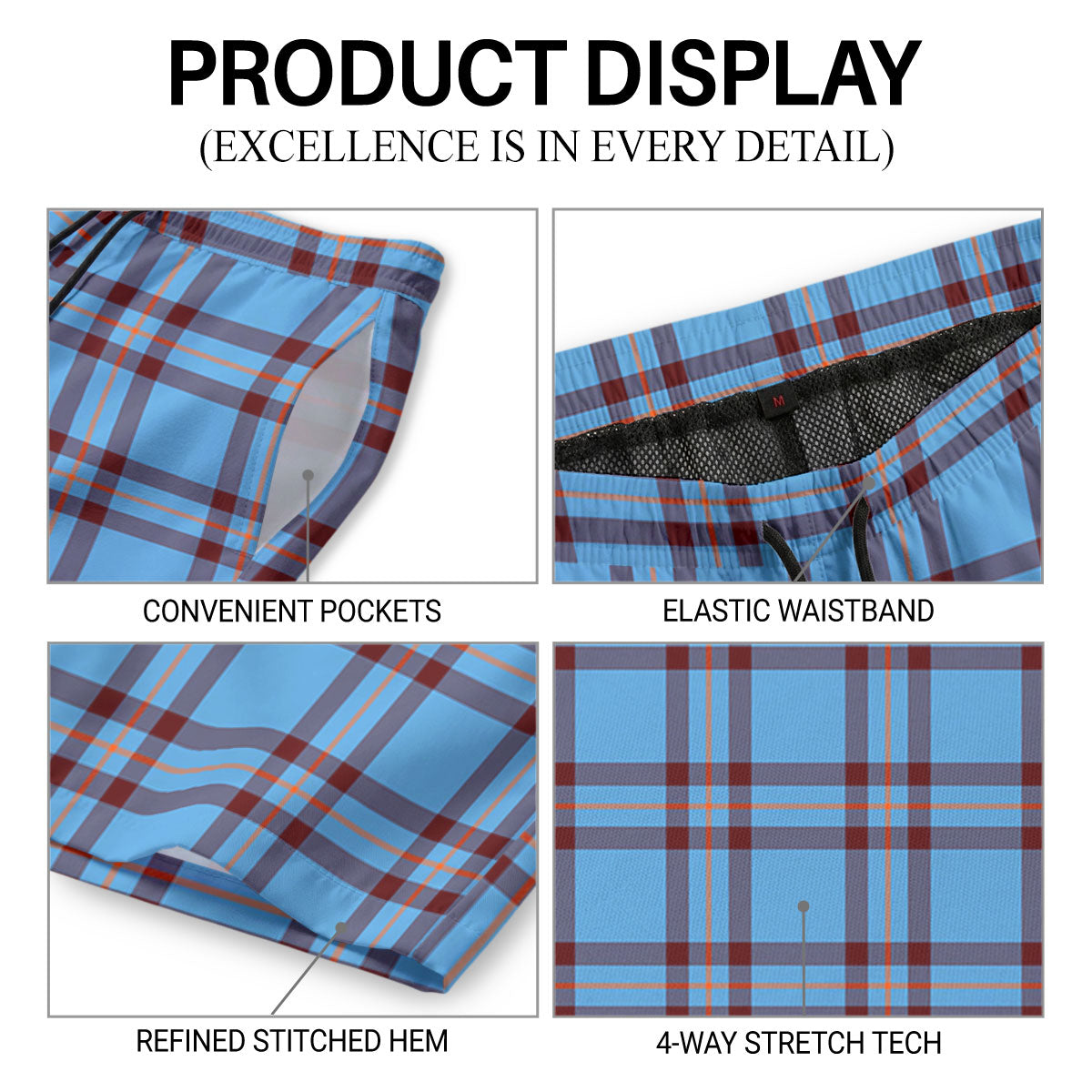 Elliott Ancient Tartan Crest Men's Beach Shorts