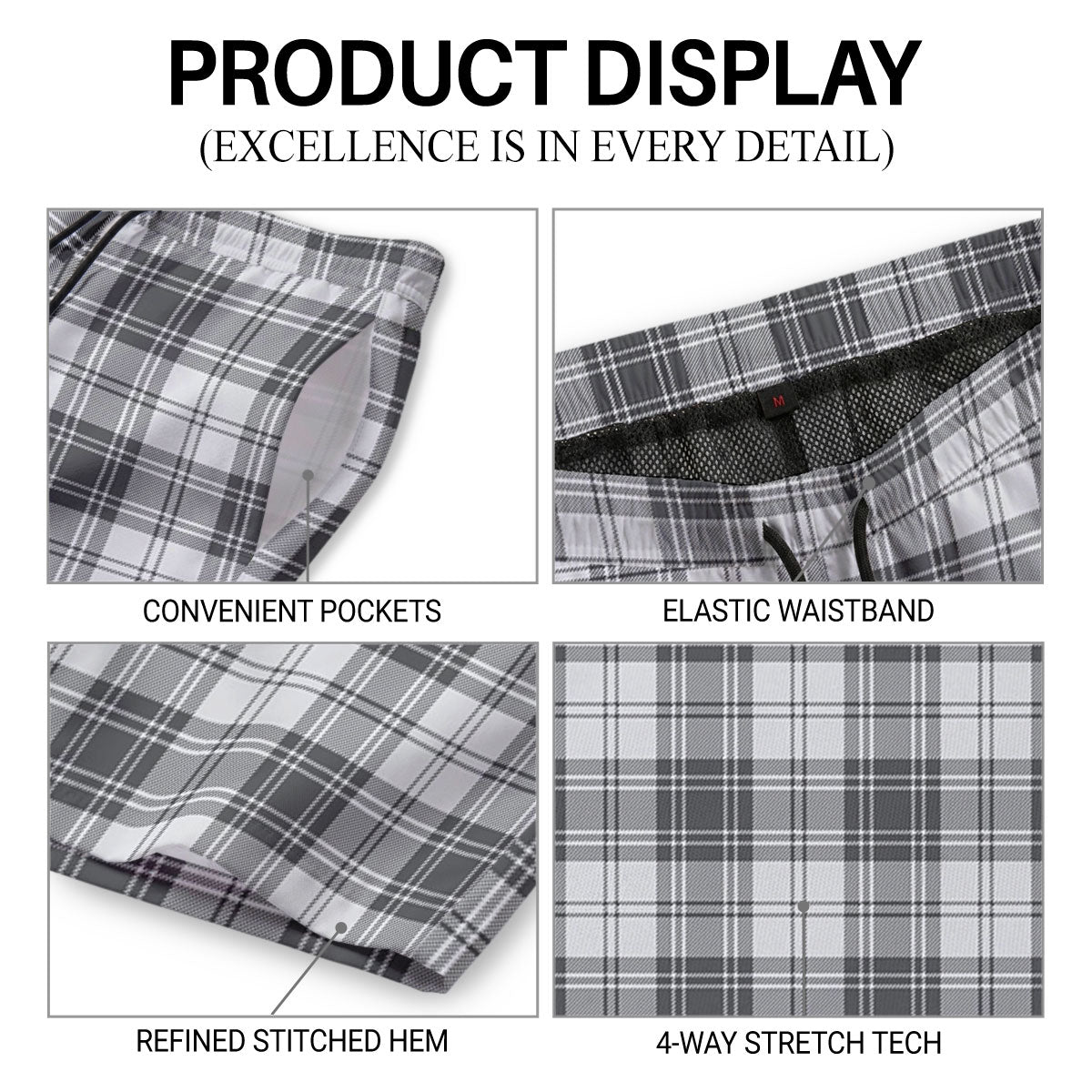 Glen Tartan Crest Men's Beach Shorts