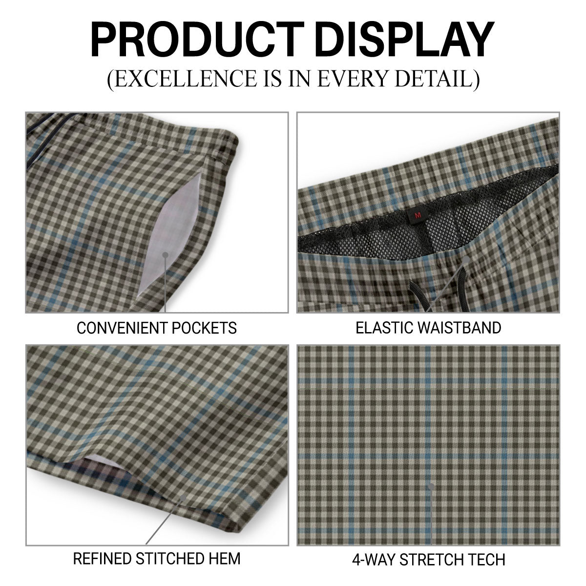 Haig Check Tartan Crest Men's Beach Shorts