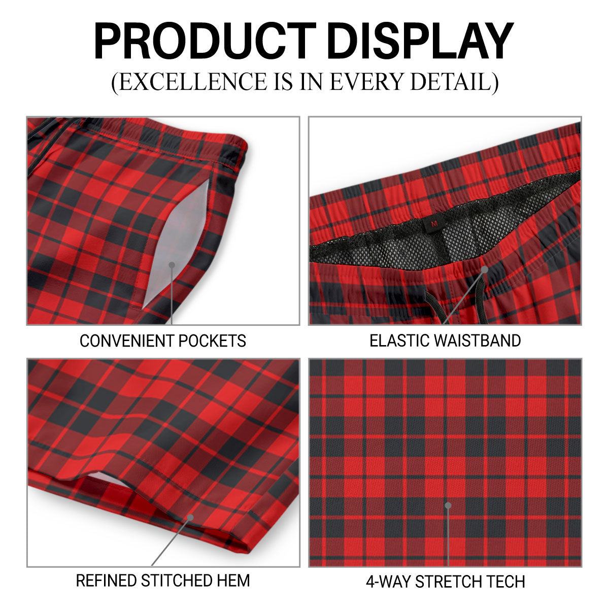 Hogg Tartan Crest Men's Beach Shorts