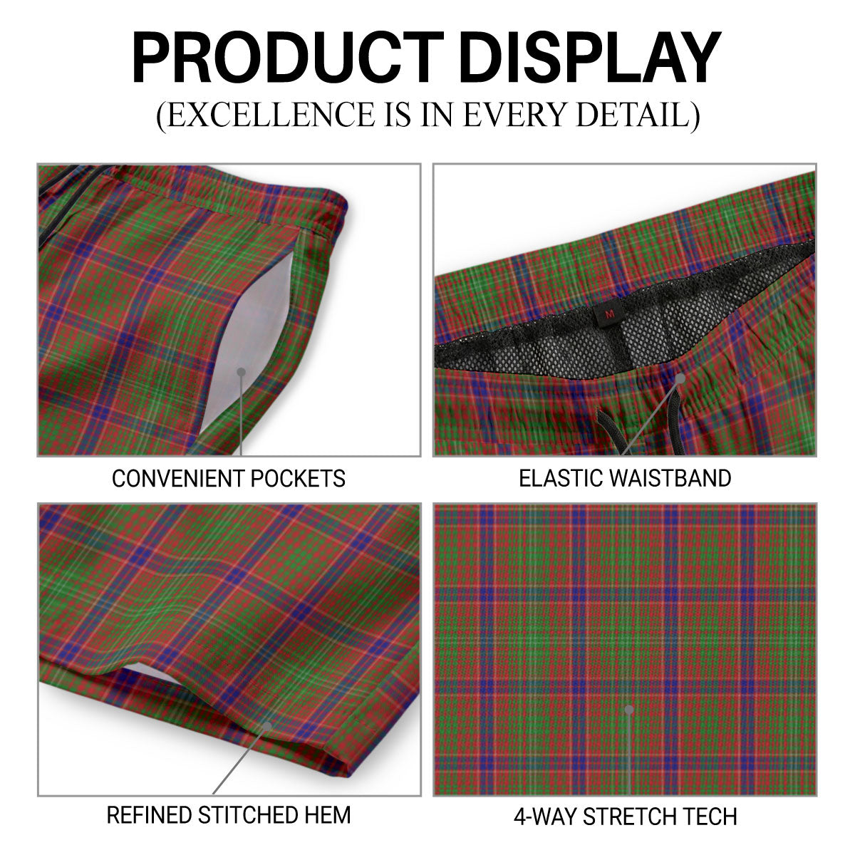 Lumsden Tartan Crest Men's Beach Shorts