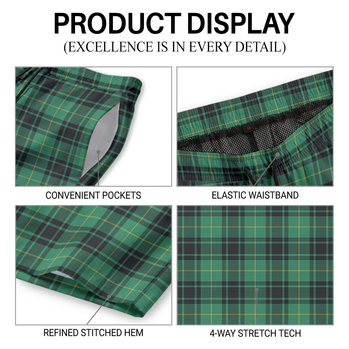 MacArthur Ancient Tartan Crest Men's Beach Shorts
