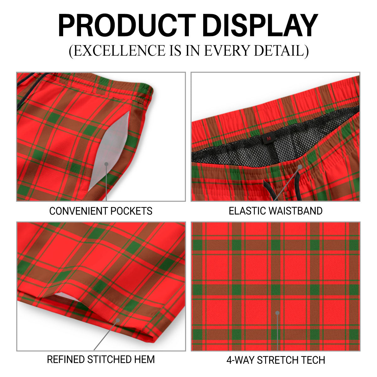 MacDonald of Sleat Tartan Crest Men's Beach Shorts