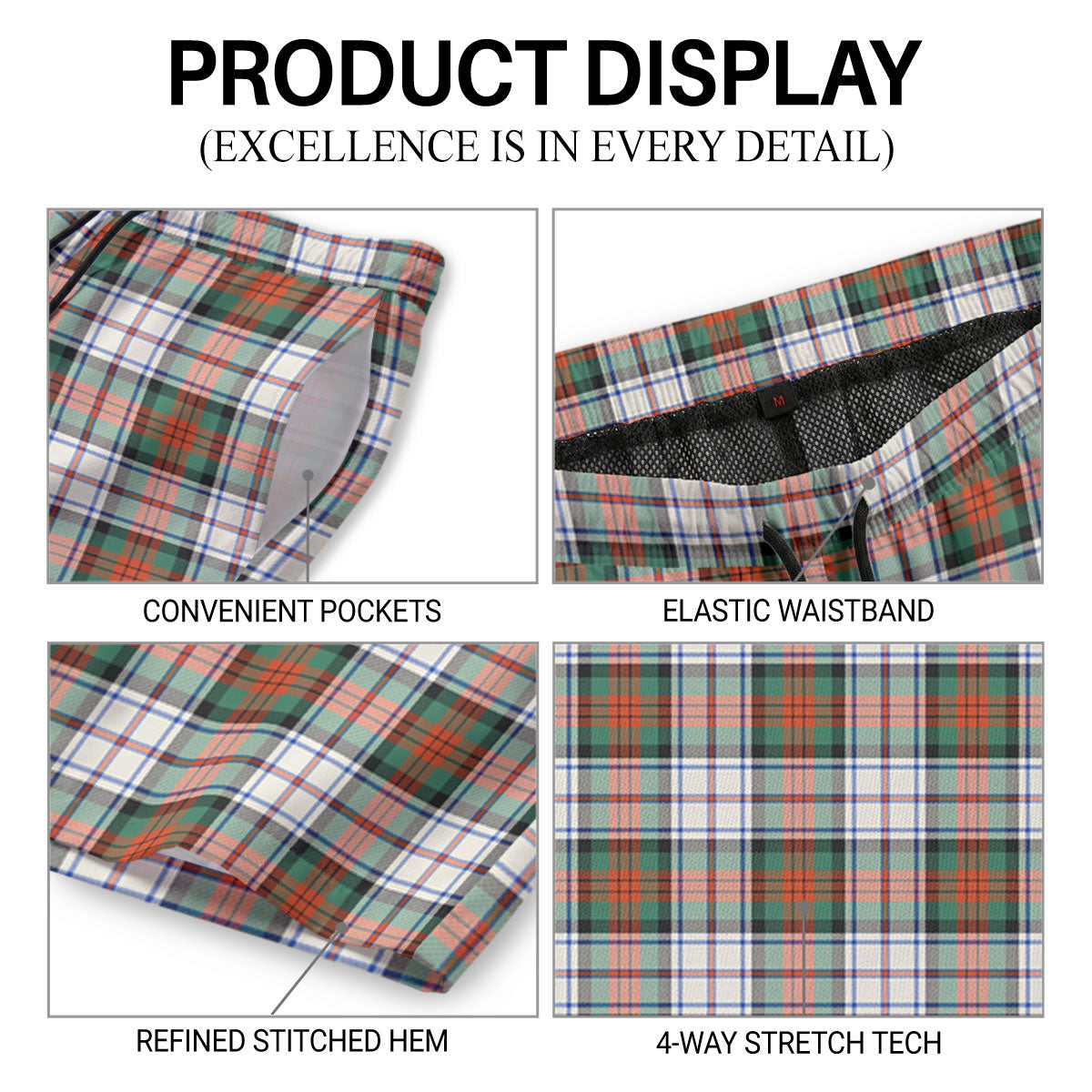 MacDuff Dress Ancient Tartan Crest Men's Beach Shorts