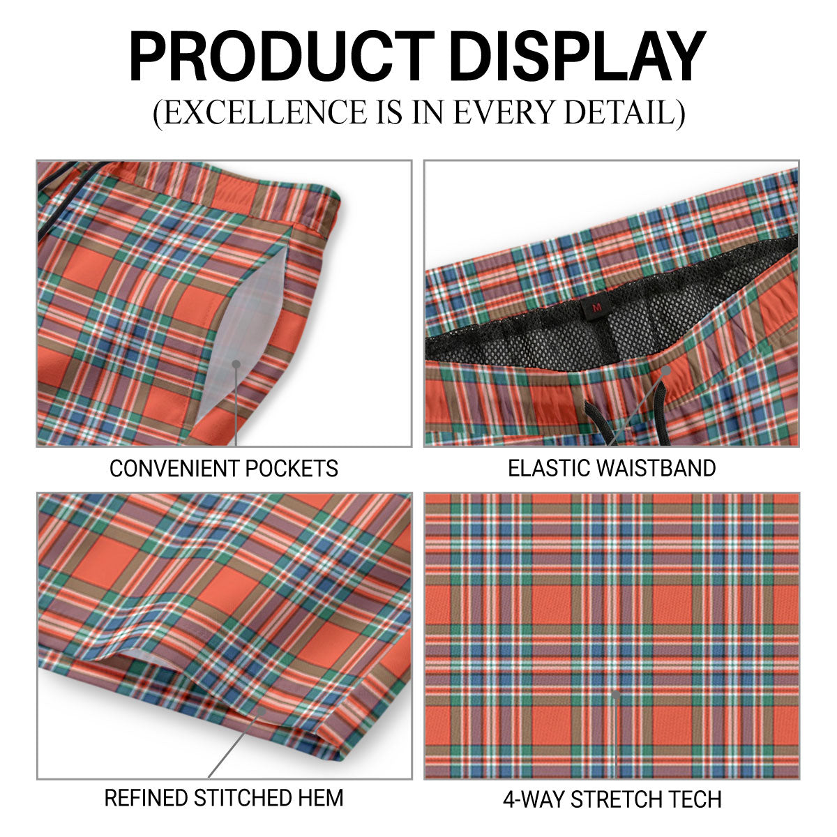 MacFarlane Ancient Tartan Crest Men's Beach Shorts