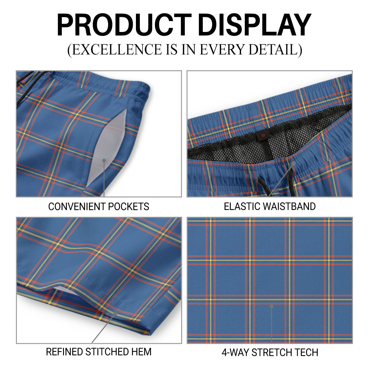 MacLaine of Loch Buie Hunting Ancient Tartan Crest Men's Beach Shorts