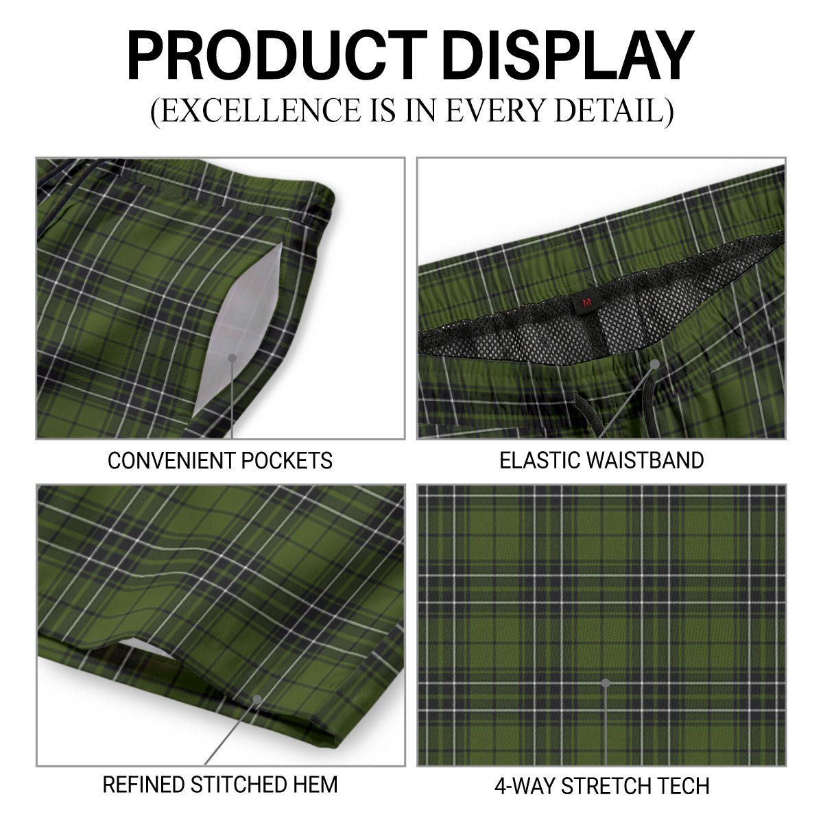 MacLean Hunting Tartan Crest Men's Beach Shorts