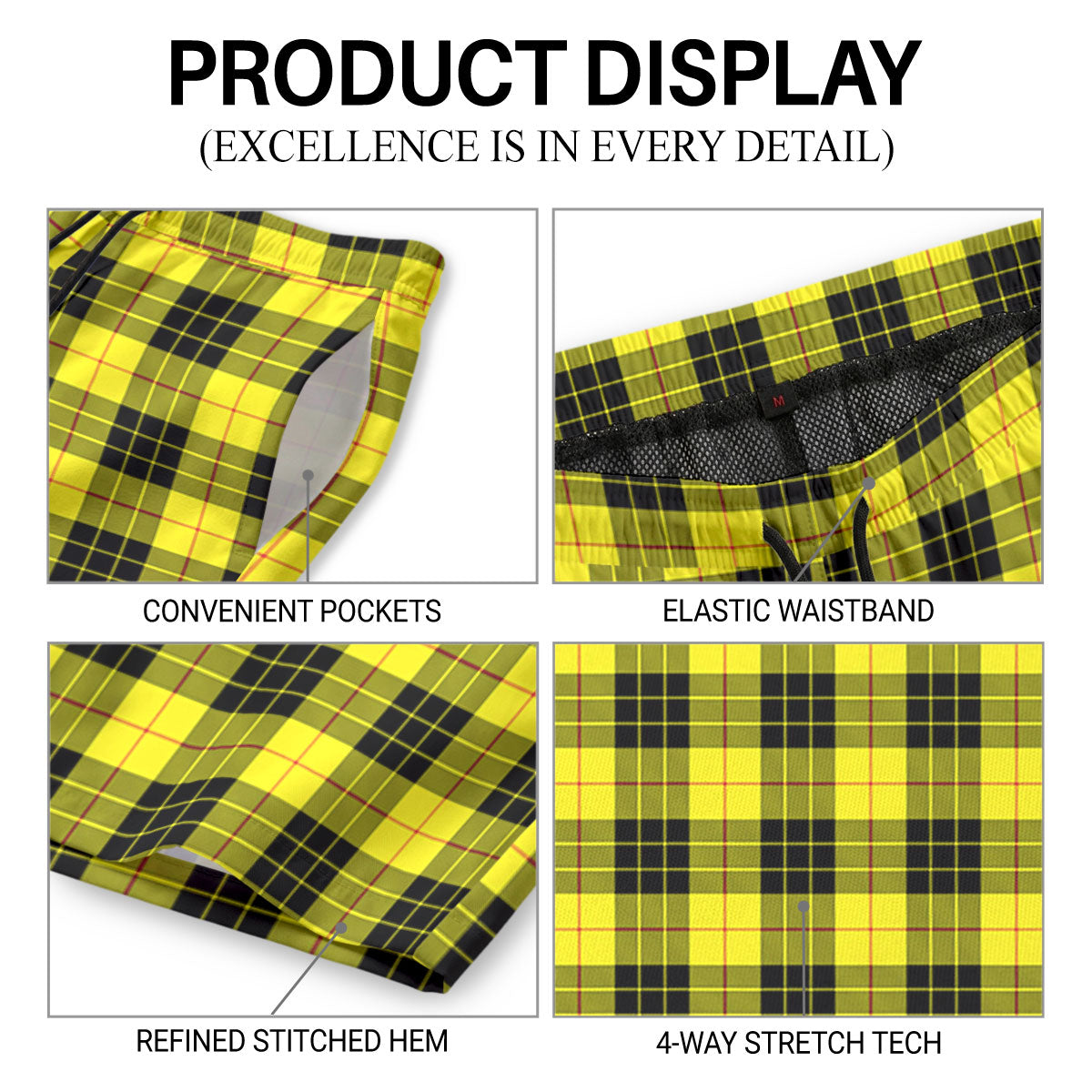 MacLeod of Lewis Modern Tartan Crest Men's Beach Shorts