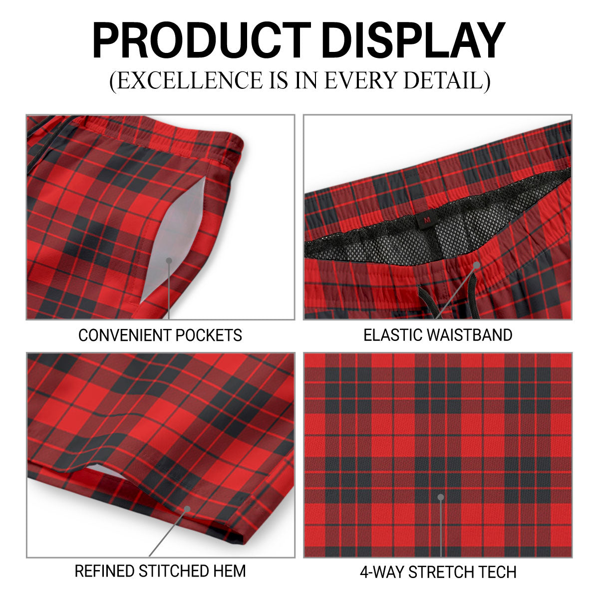 MacLeod of Raasay Tartan Crest Men's Beach Shorts