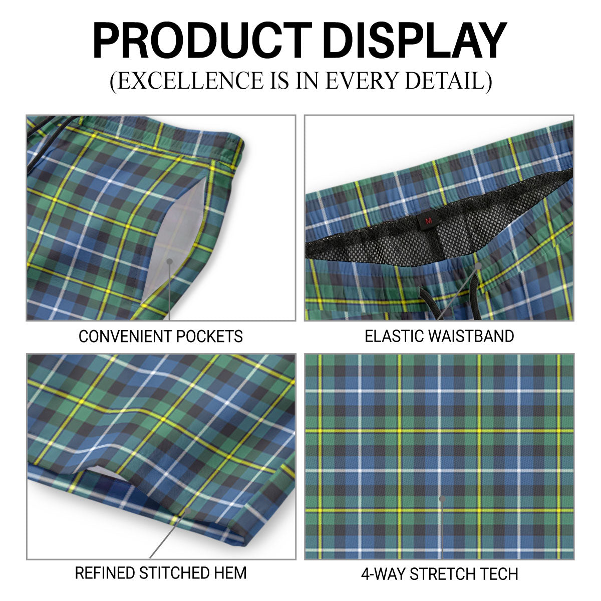 MacNeil of Barra Ancient Tartan Crest Men's Beach Shorts