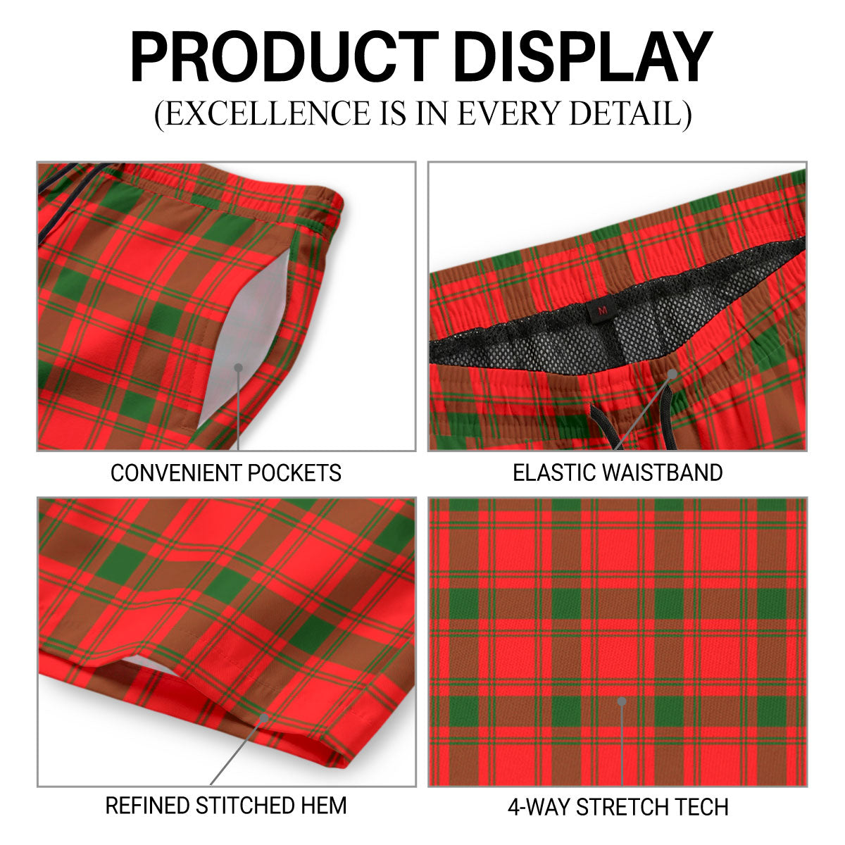 MacQuarrie Tartan Crest Men's Beach Shorts