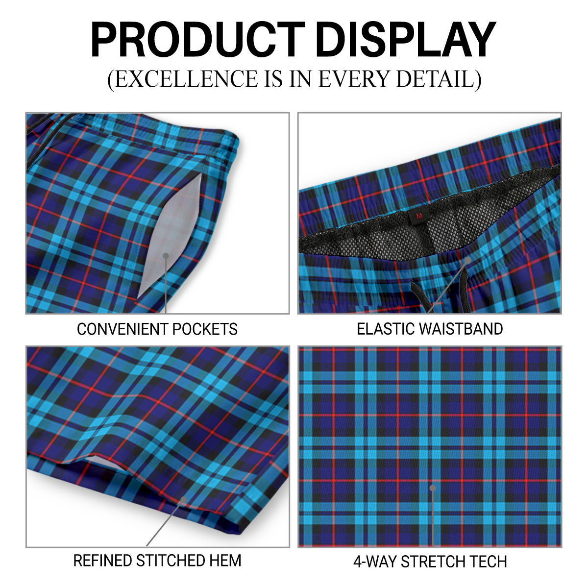 McCorquodale Tartan Crest Men's Beach Shorts