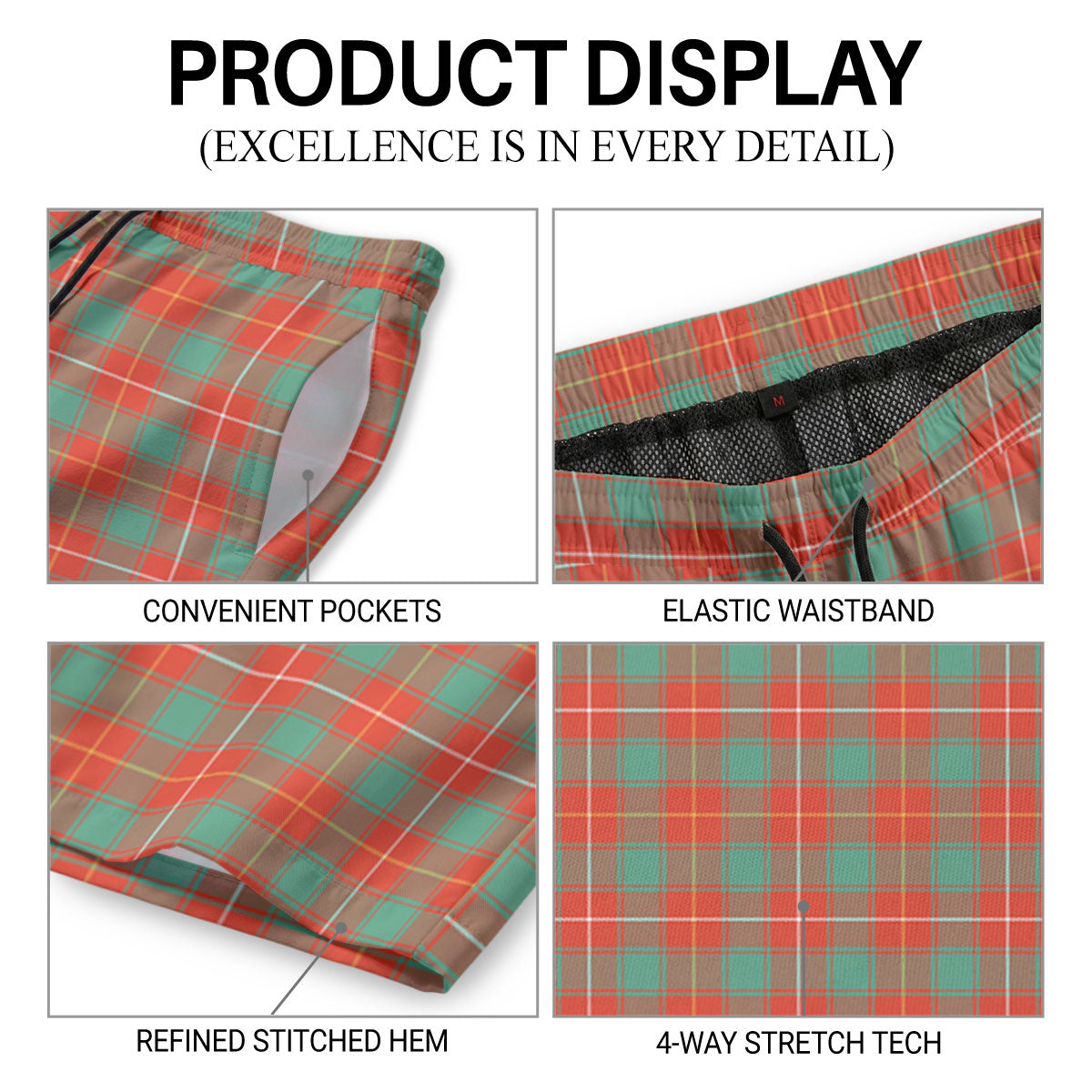McFie Ancient Tartan Crest Men's Beach Shorts