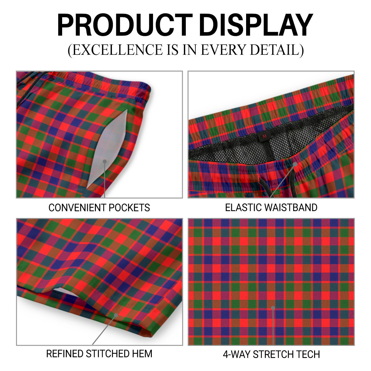 McGowan Tartan Crest Men's Beach Shorts