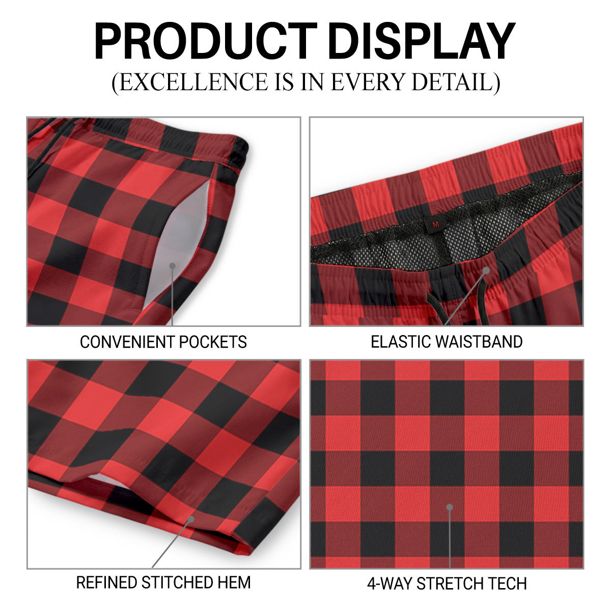 McGregor Rob Roy Modern Tartan Crest Men's Beach Shorts