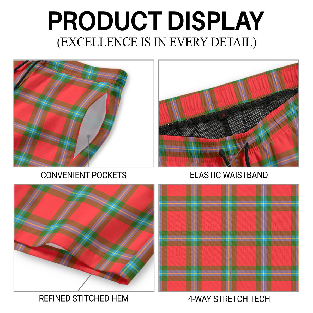 McLaine of Loch Buie Tartan Crest Men's Beach Shorts