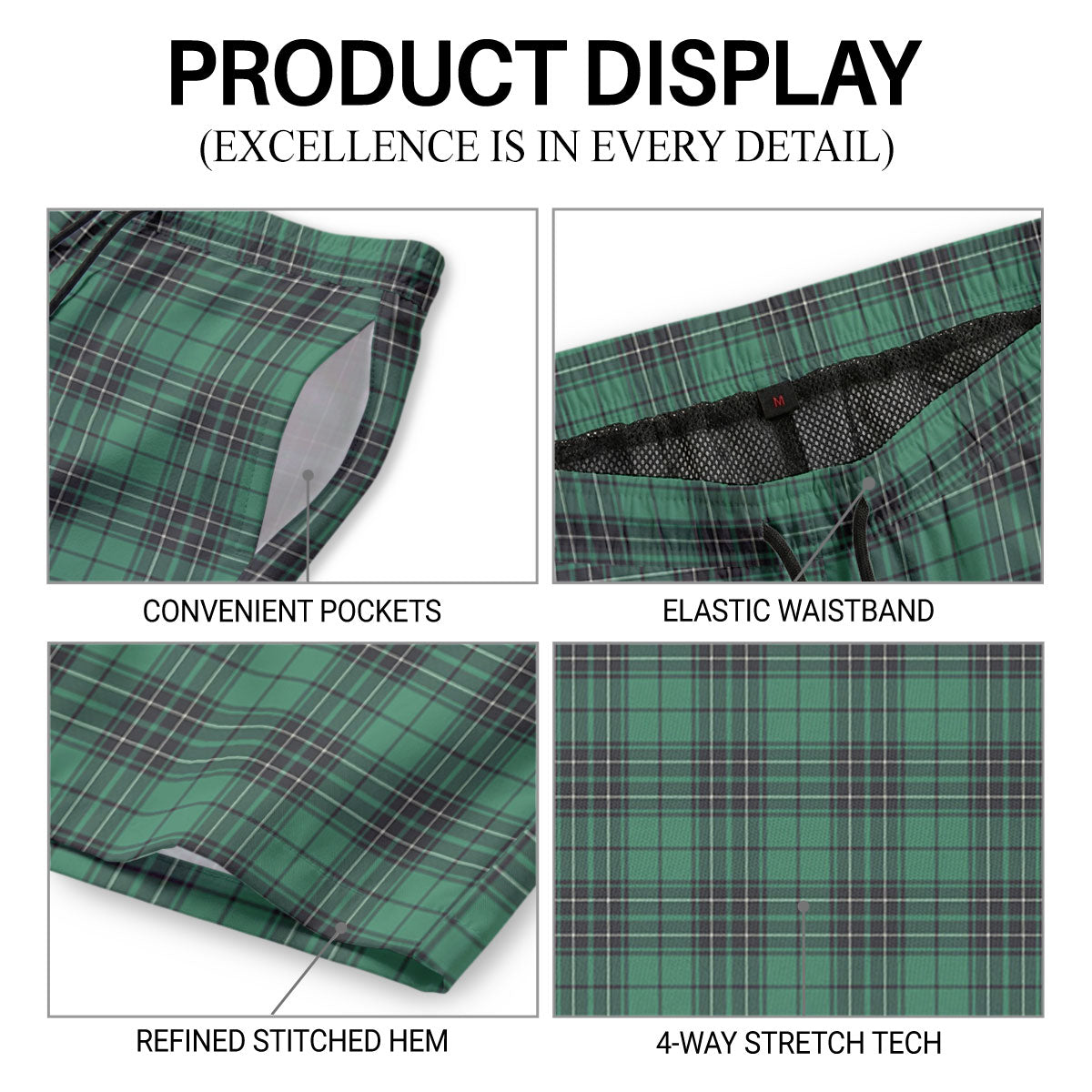 McLean Hunting Ancient Tartan Crest Men's Beach Shorts