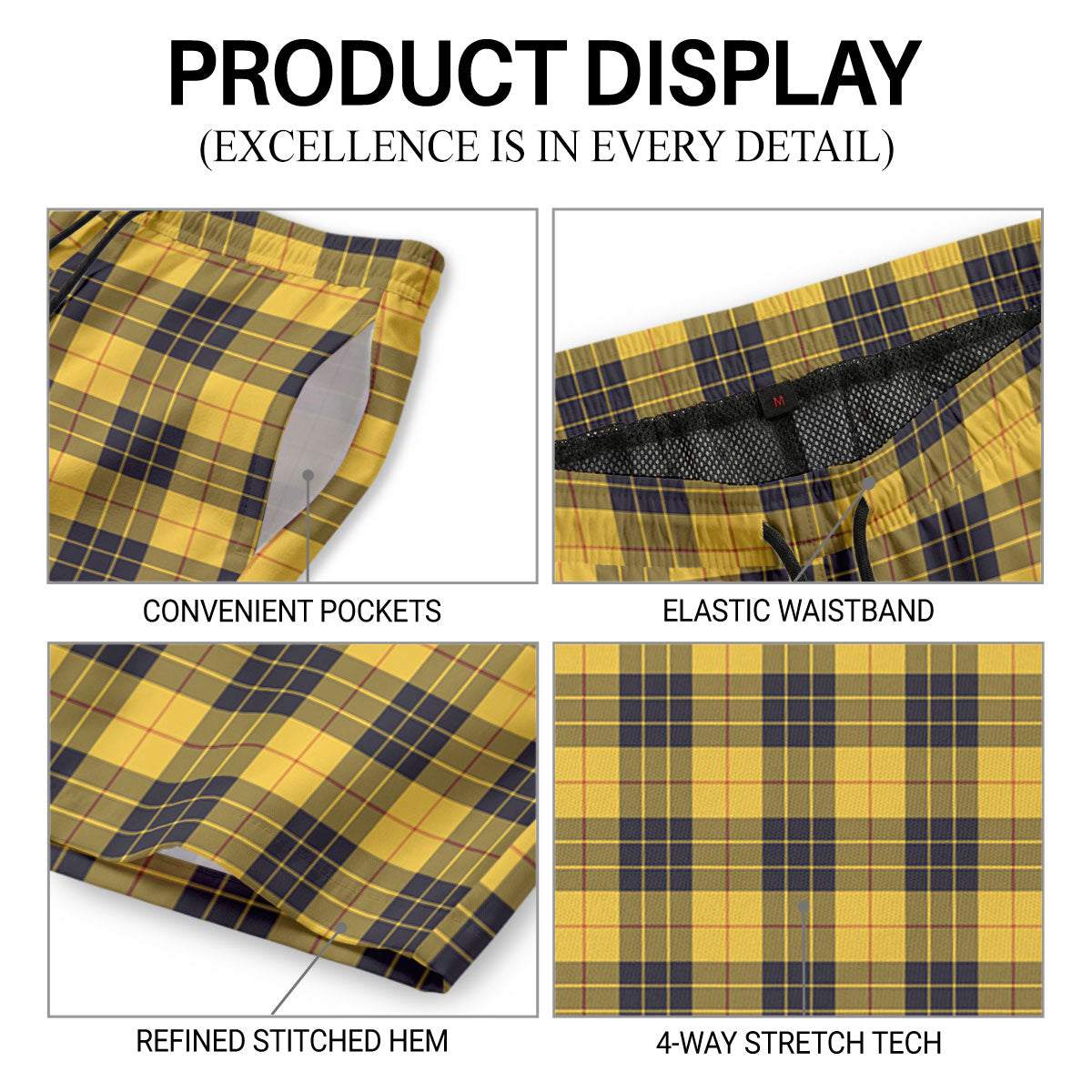 McLeod of Lewis Ancient Tartan Crest Men's Beach Shorts