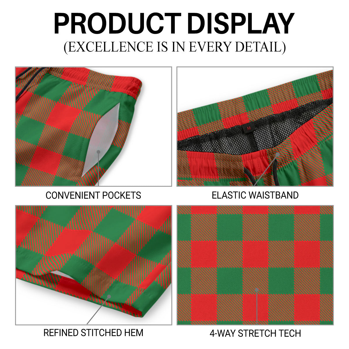 Moncrief Tartan Crest Men's Beach Shorts