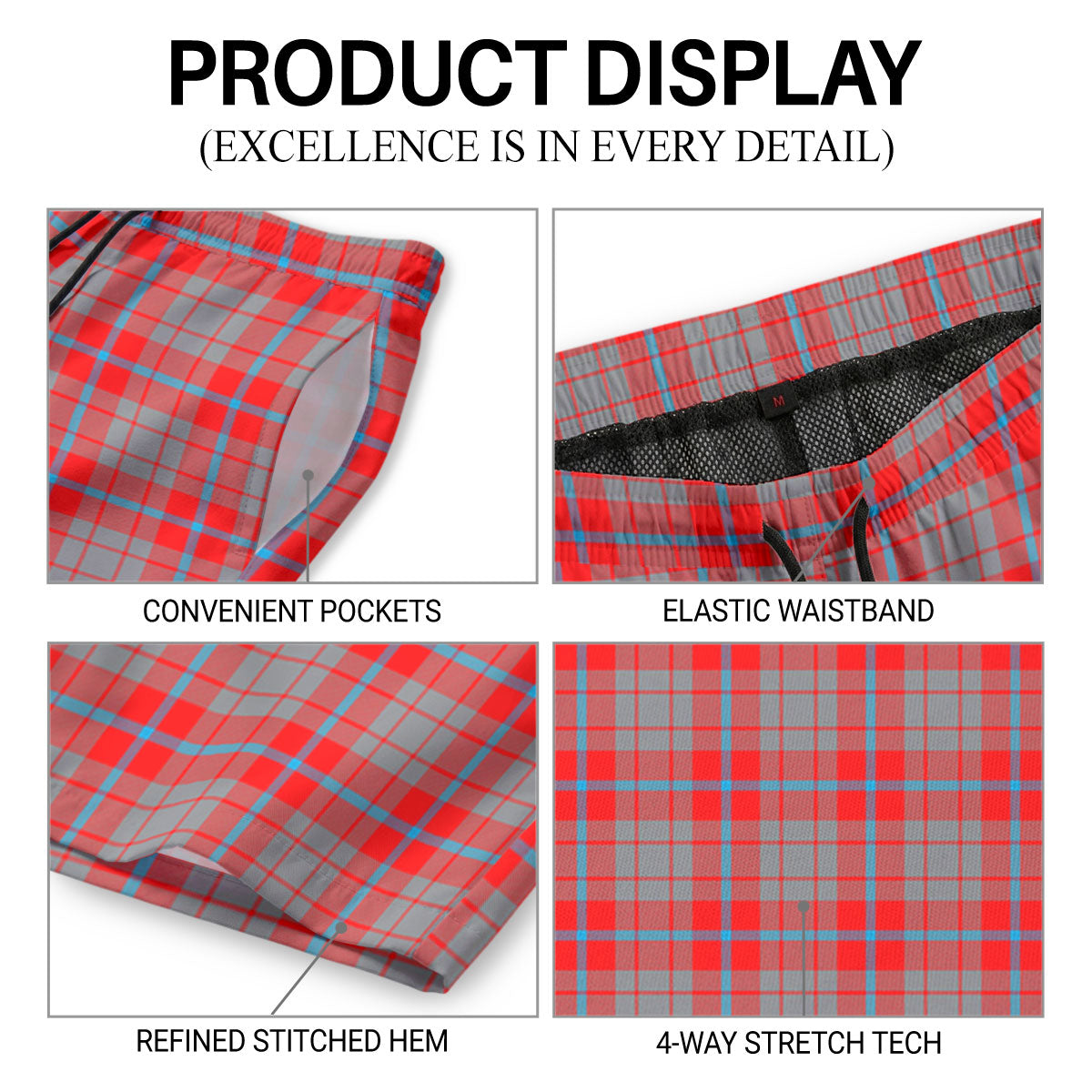 Moubray Tartan Crest Men's Beach Shorts