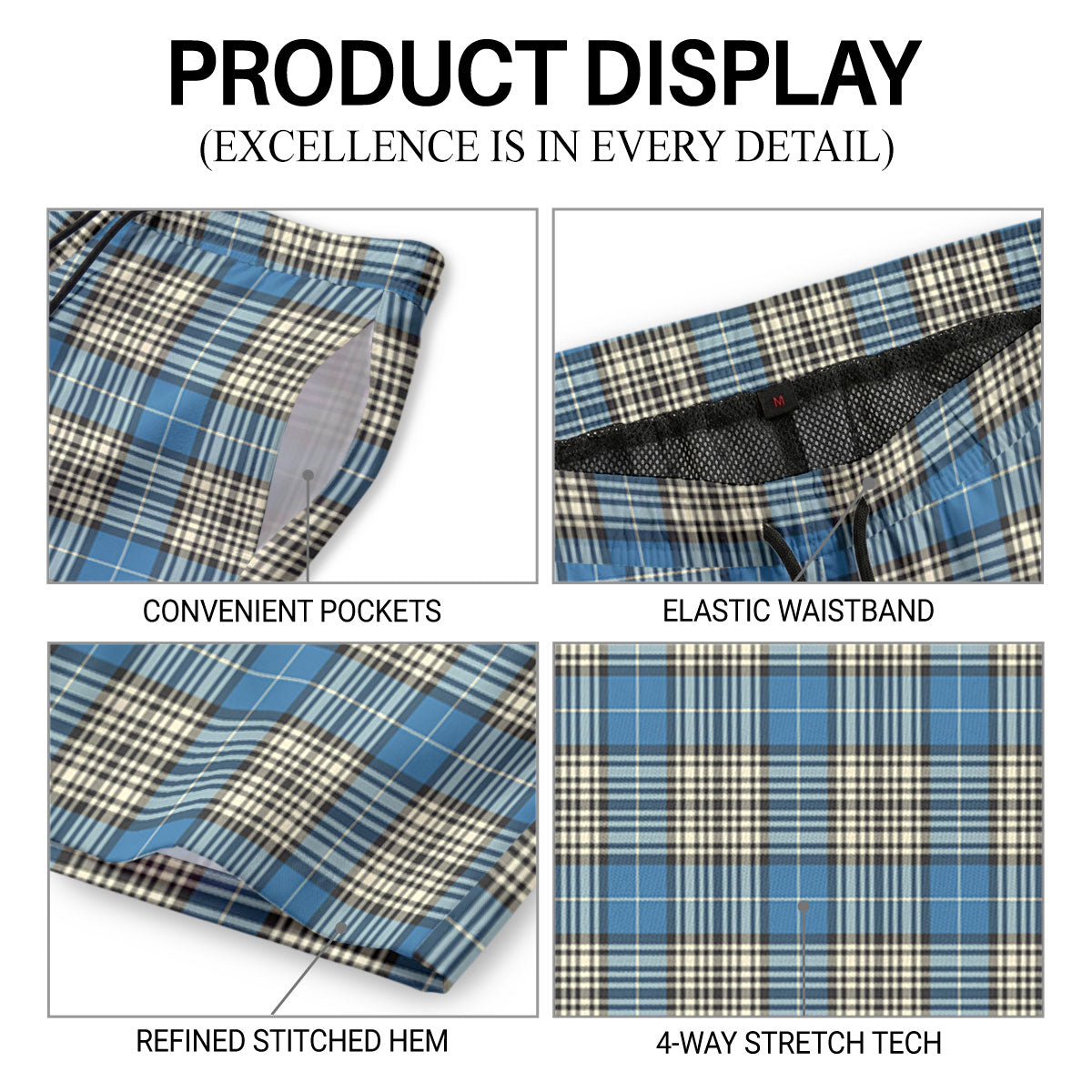 Napier Ancient Tartan Crest Men's Beach Shorts