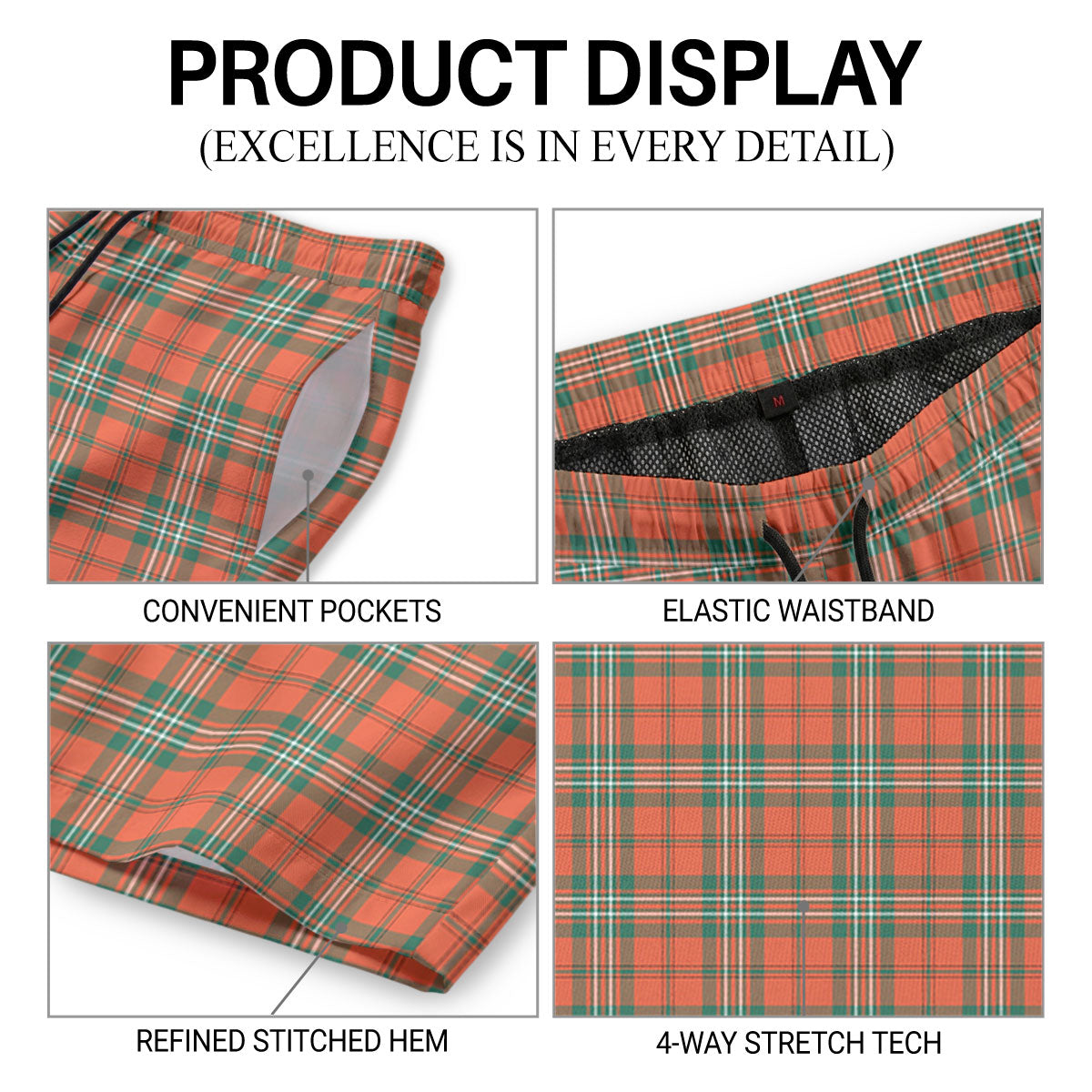 Scott Ancient Tartan Crest Men's Beach Shorts