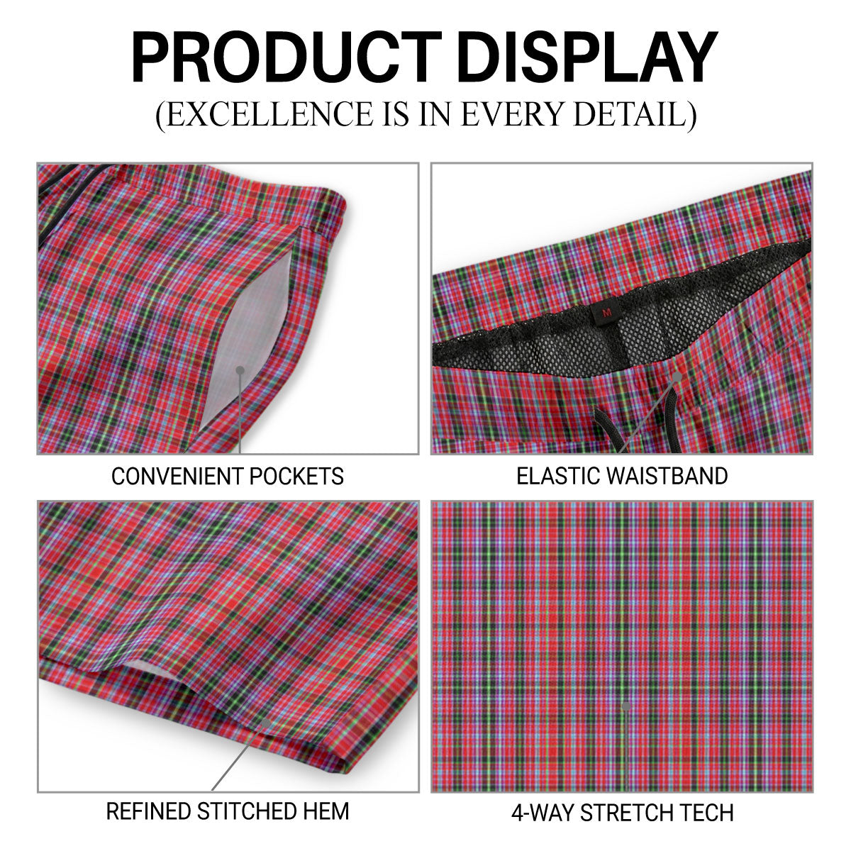 Straiton Tartan Crest Men's Beach Shorts