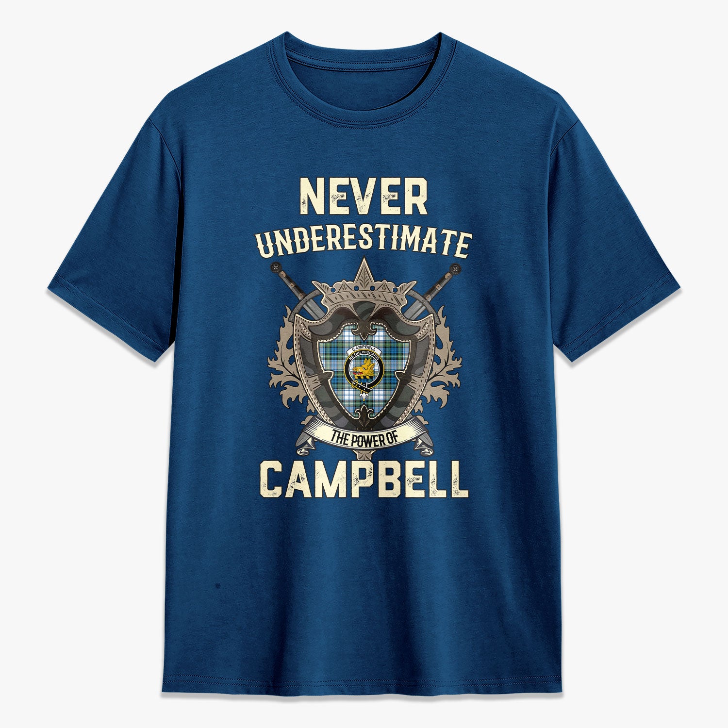 Campbell Dress Ancient Tartan Crest 2D T-shirt - Never Underestimate Style
