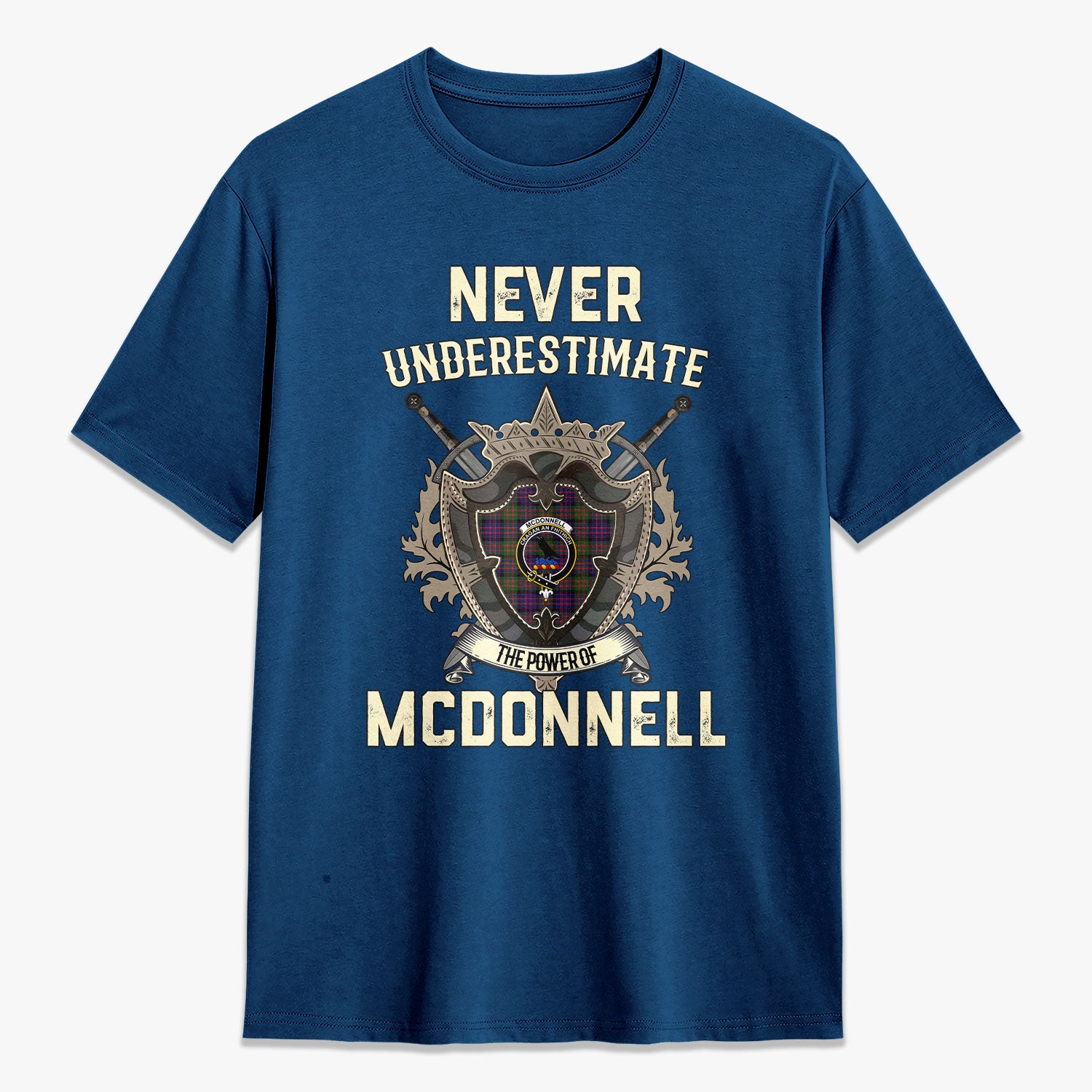 McDonnell of Glengarry Modern Tartan Crest 2D T-shirt - Never Underestimate Style