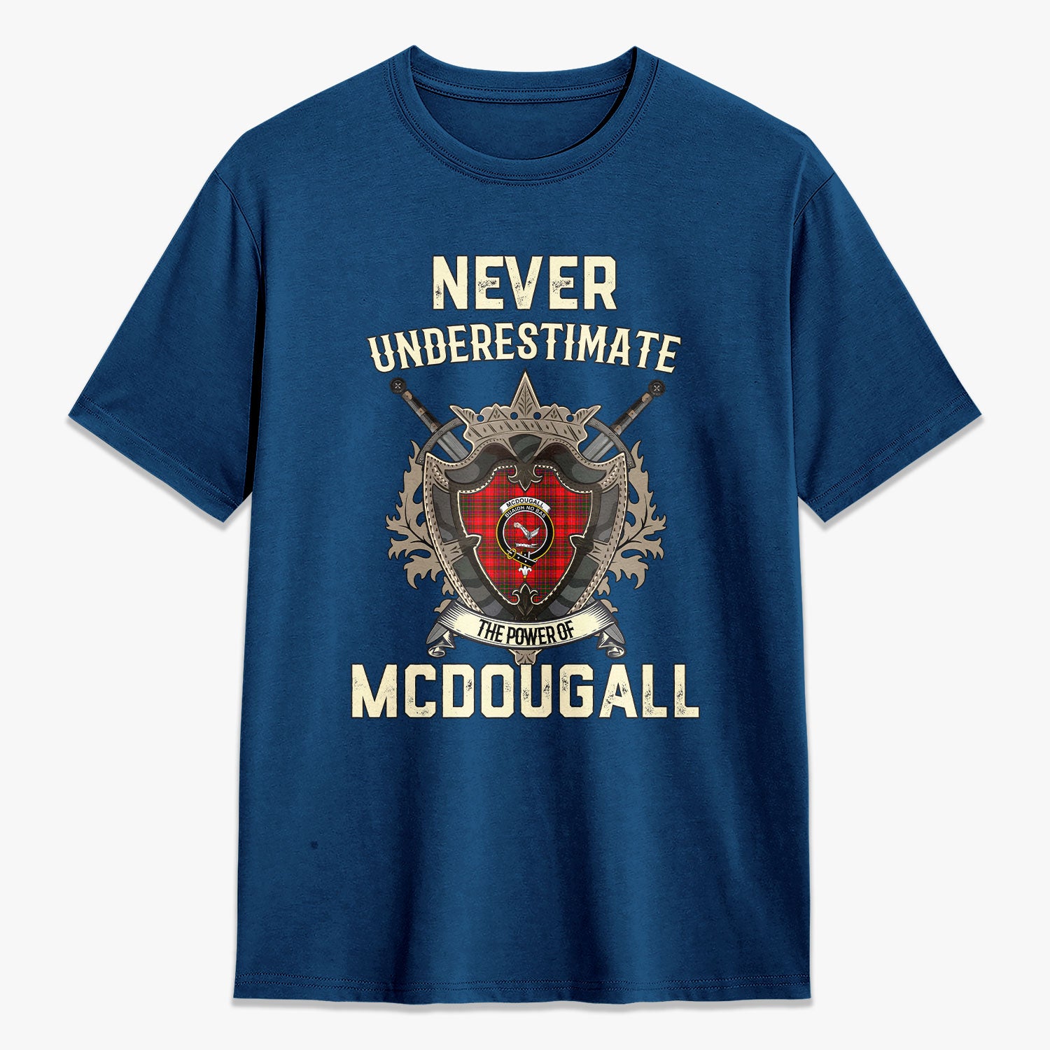 McDougall Modern Tartan Crest 2D T-shirt - Never Underestimate Style