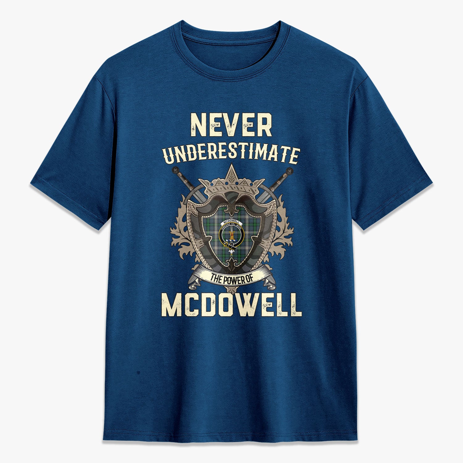 McDowell (MacDowell) Tartan Crest 2D T-shirt - Never Underestimate Style