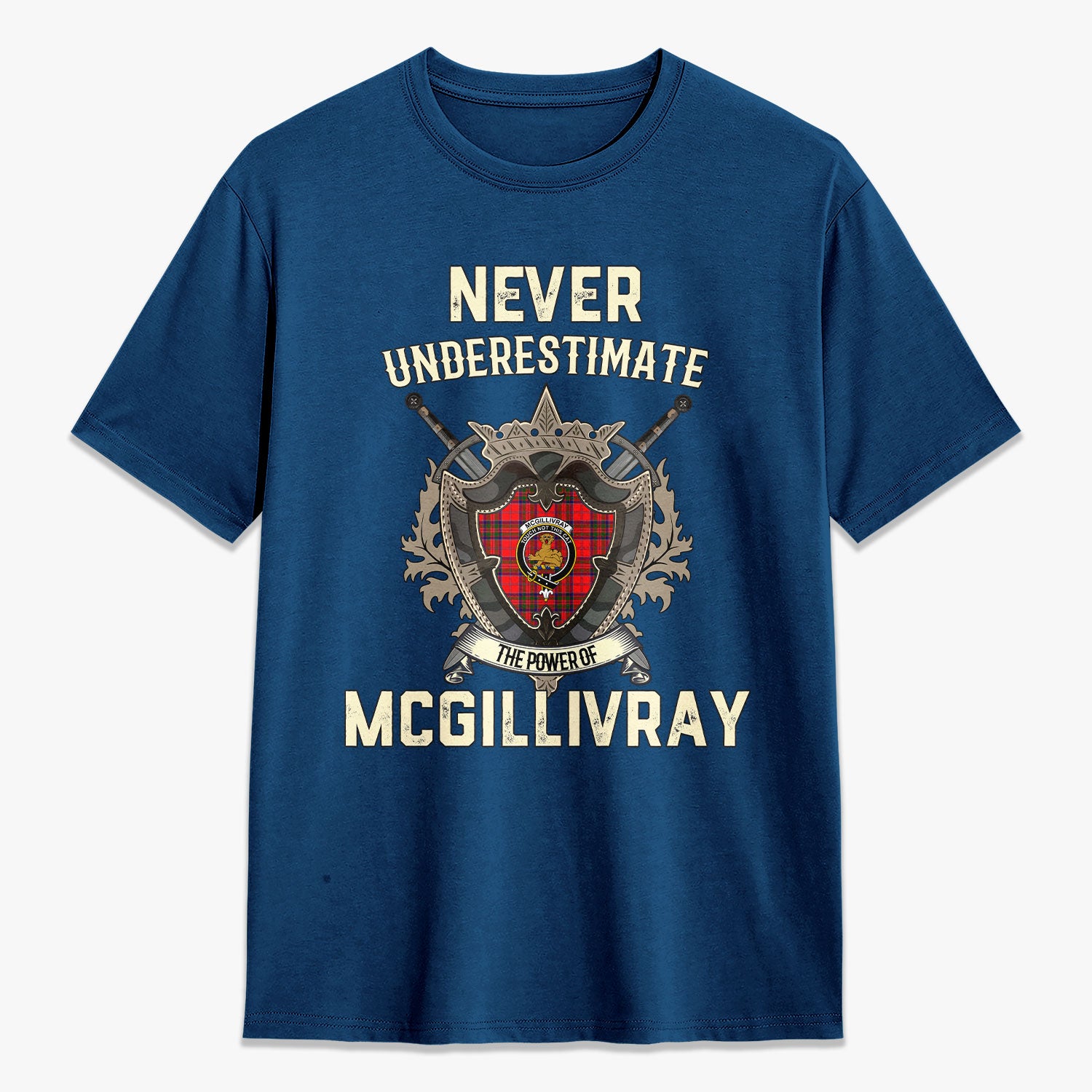 McGillivray Modern Tartan Crest 2D T-shirt - Never Underestimate Style