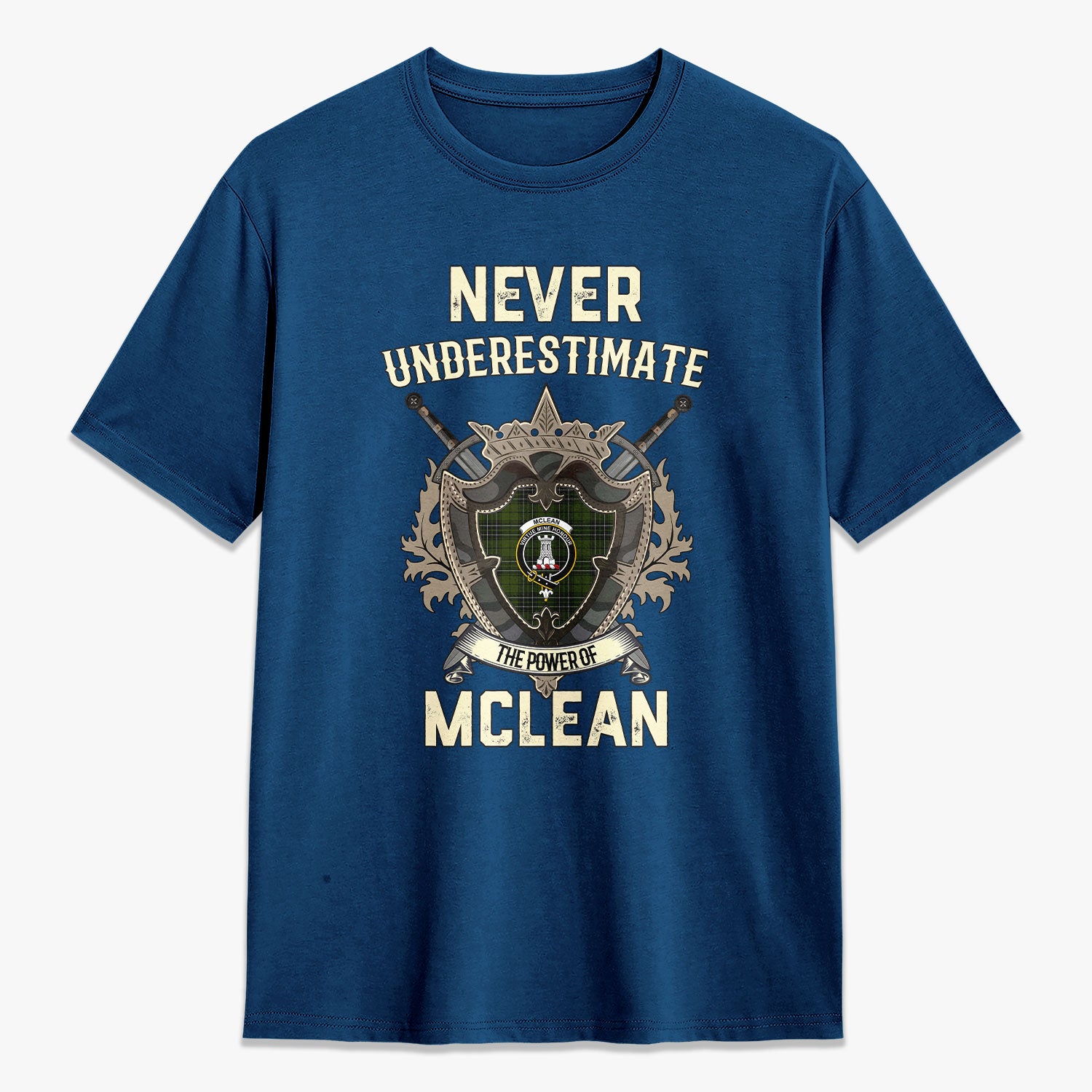 McLean Hunting Tartan Crest 2D T-shirt - Never Underestimate Style