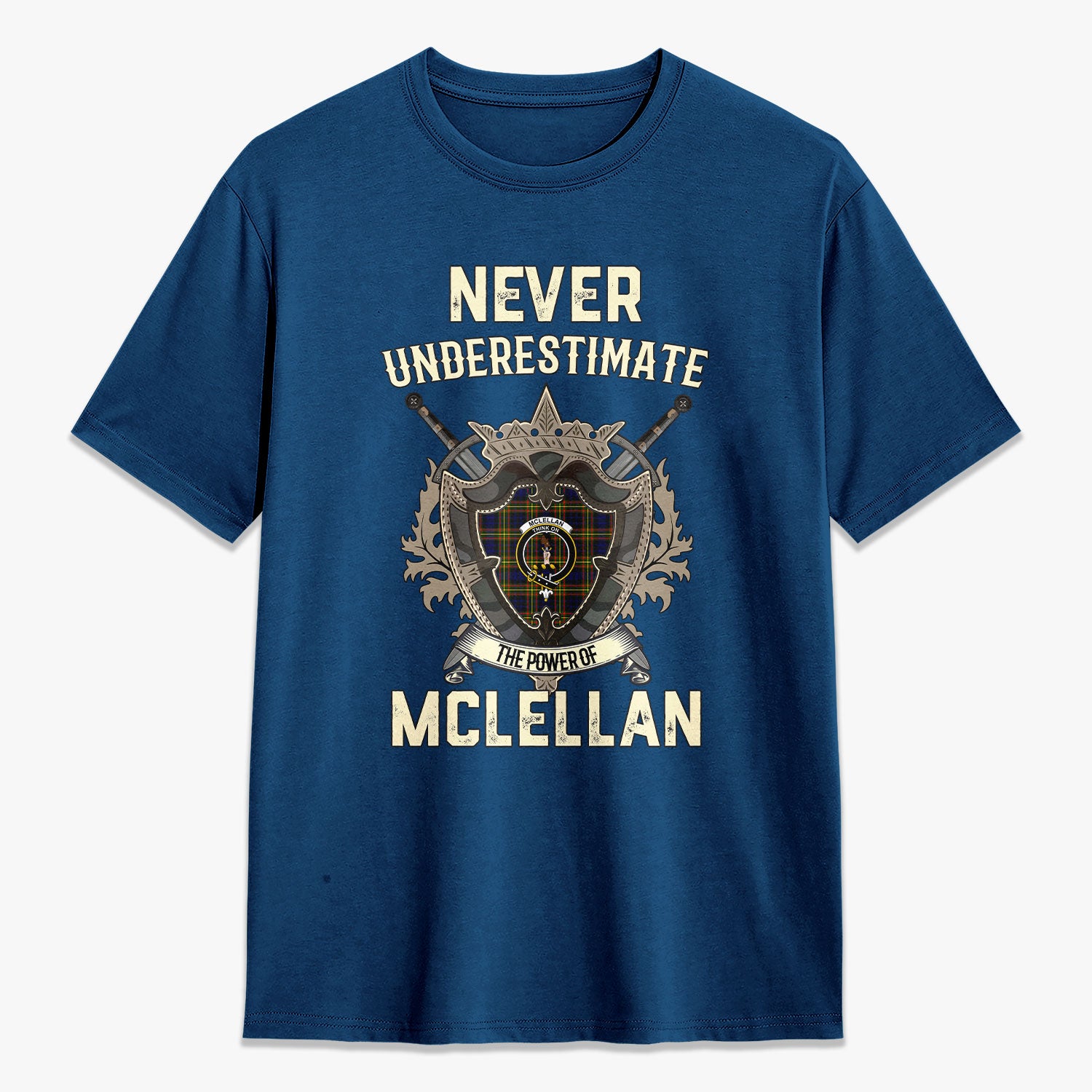 McLellan Modern Tartan Crest 2D T-shirt - Never Underestimate Style