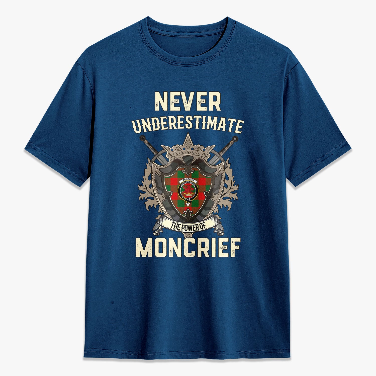 Moncrief Tartan Crest 2D T-shirt - Never Underestimate Style