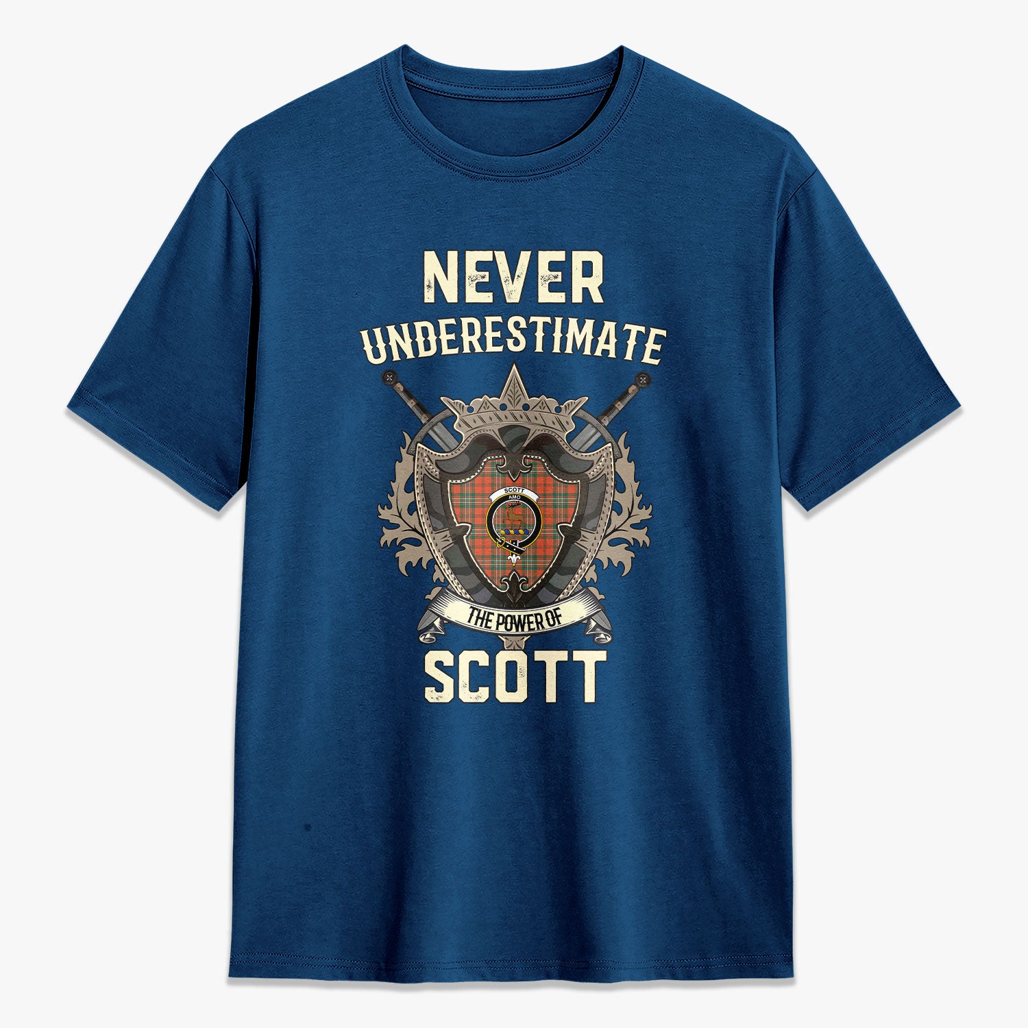 Scott Ancient Tartan Crest 2D T-shirt - Never Underestimate Style
