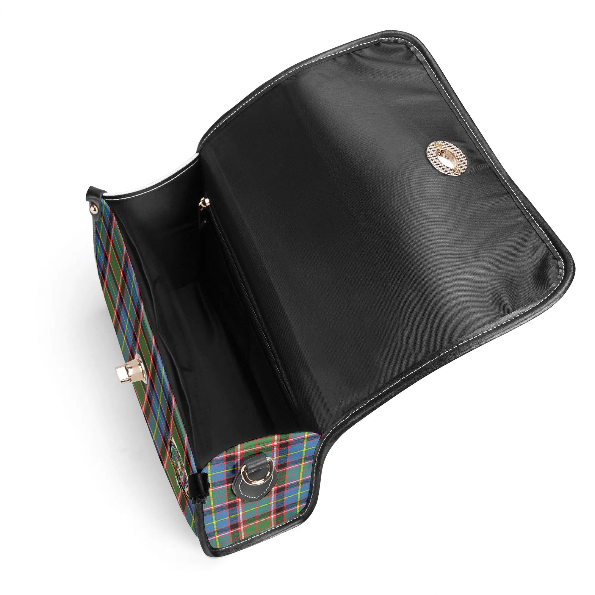 Glass Tartan Crest Satchel Bag