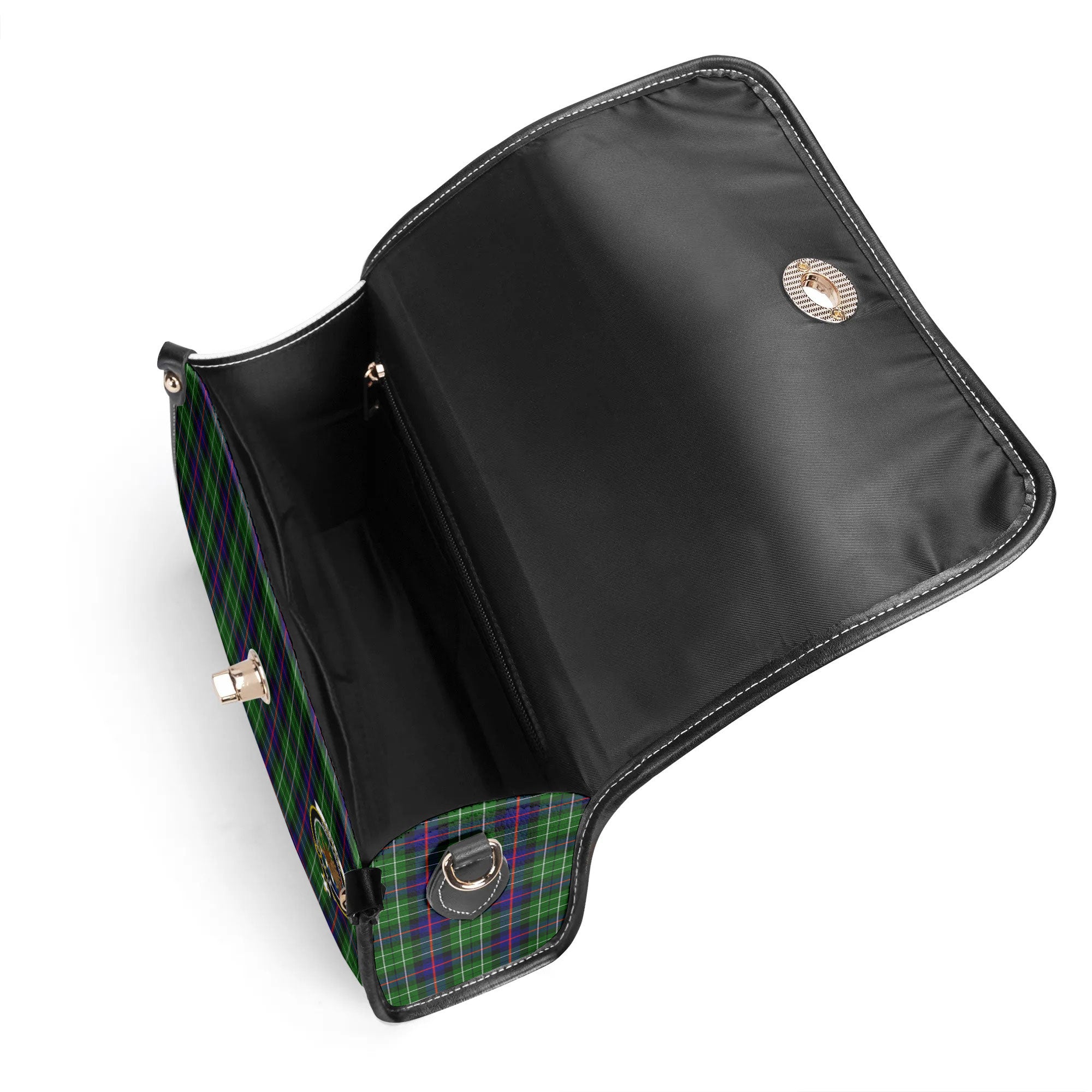 Leslie Hunting Tartan Crest Satchel Bag