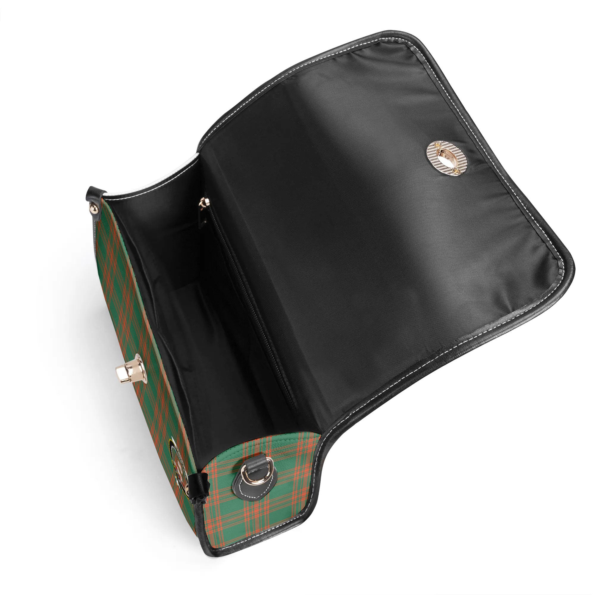 Menzies Green Ancient Tartan Crest Satchel Bag