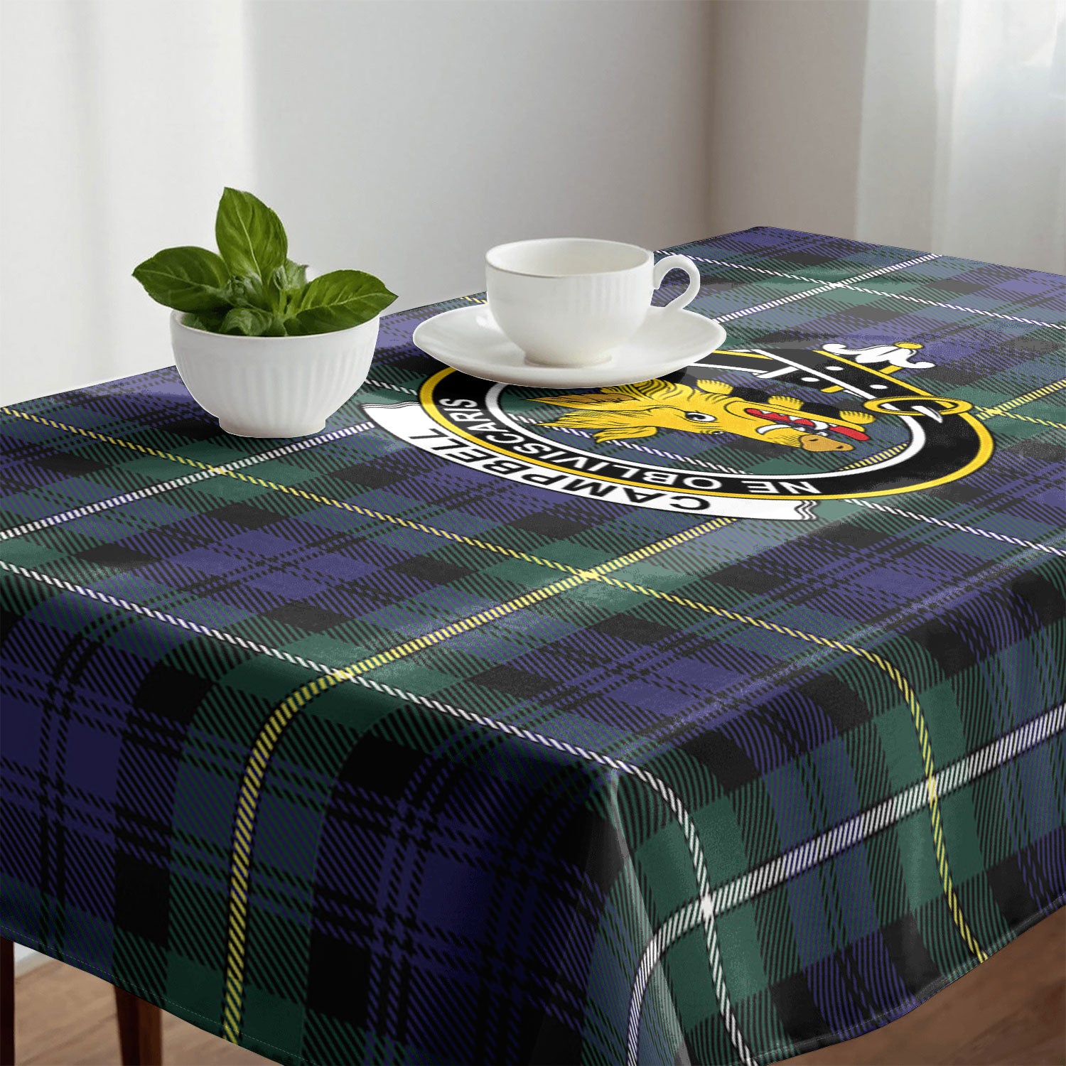 Campbell Argyll Modern Tartan Crest Tablecloth