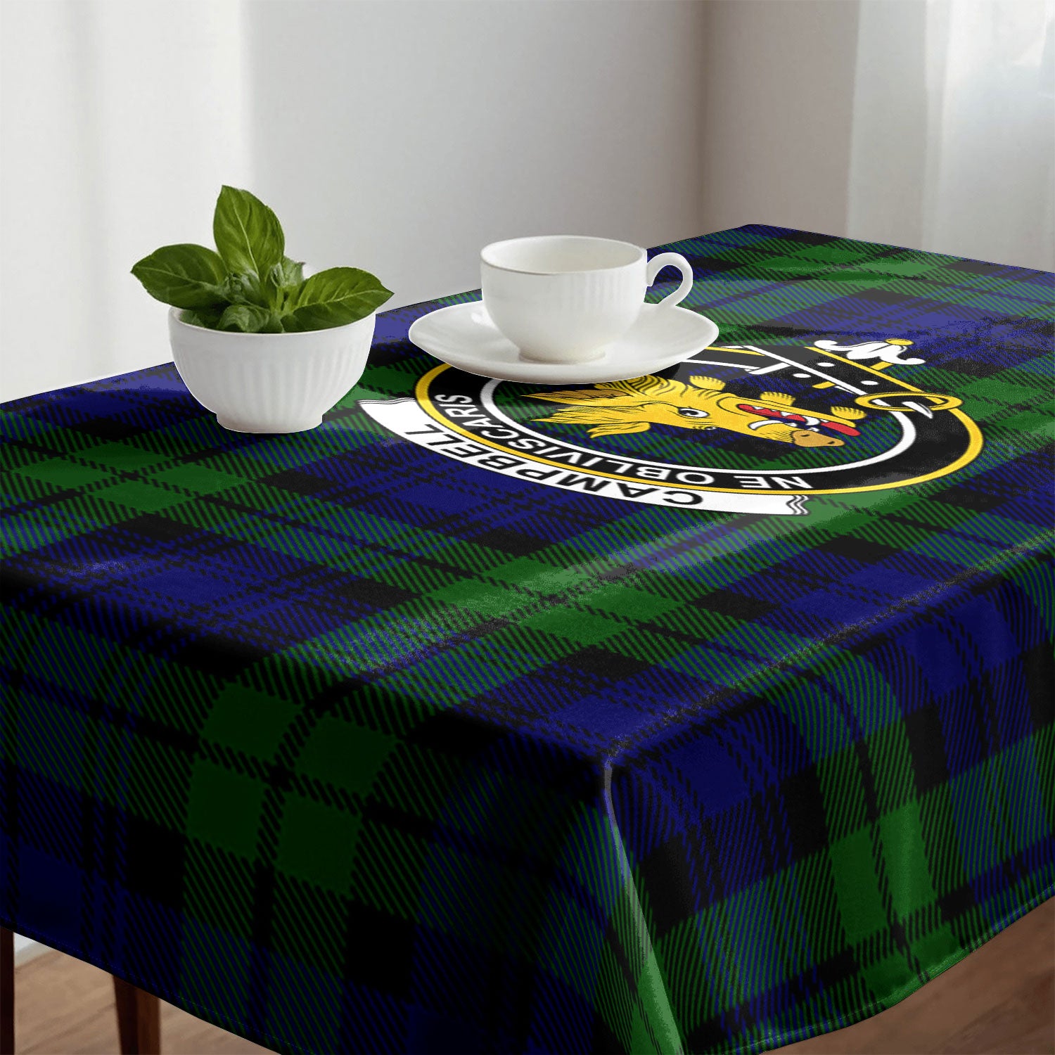 Campbell Modern Tartan Crest Tablecloth