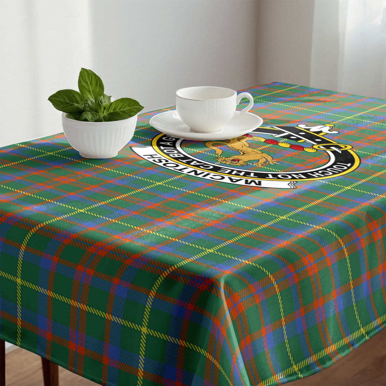 MacIntosh Hunting Ancient Tartan Crest Tablecloth