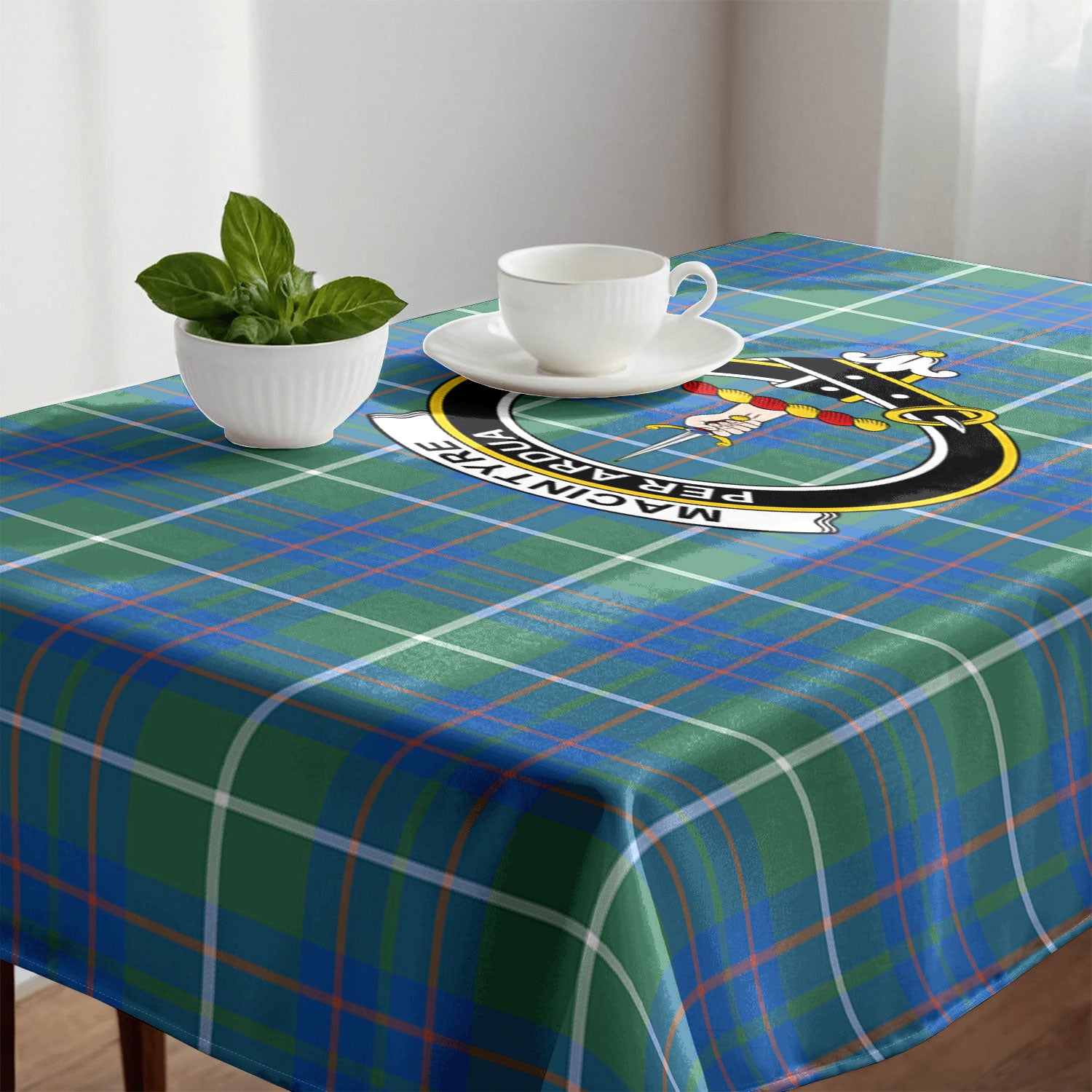 MacIntyre Hunting Ancient Tartan Crest Tablecloth
